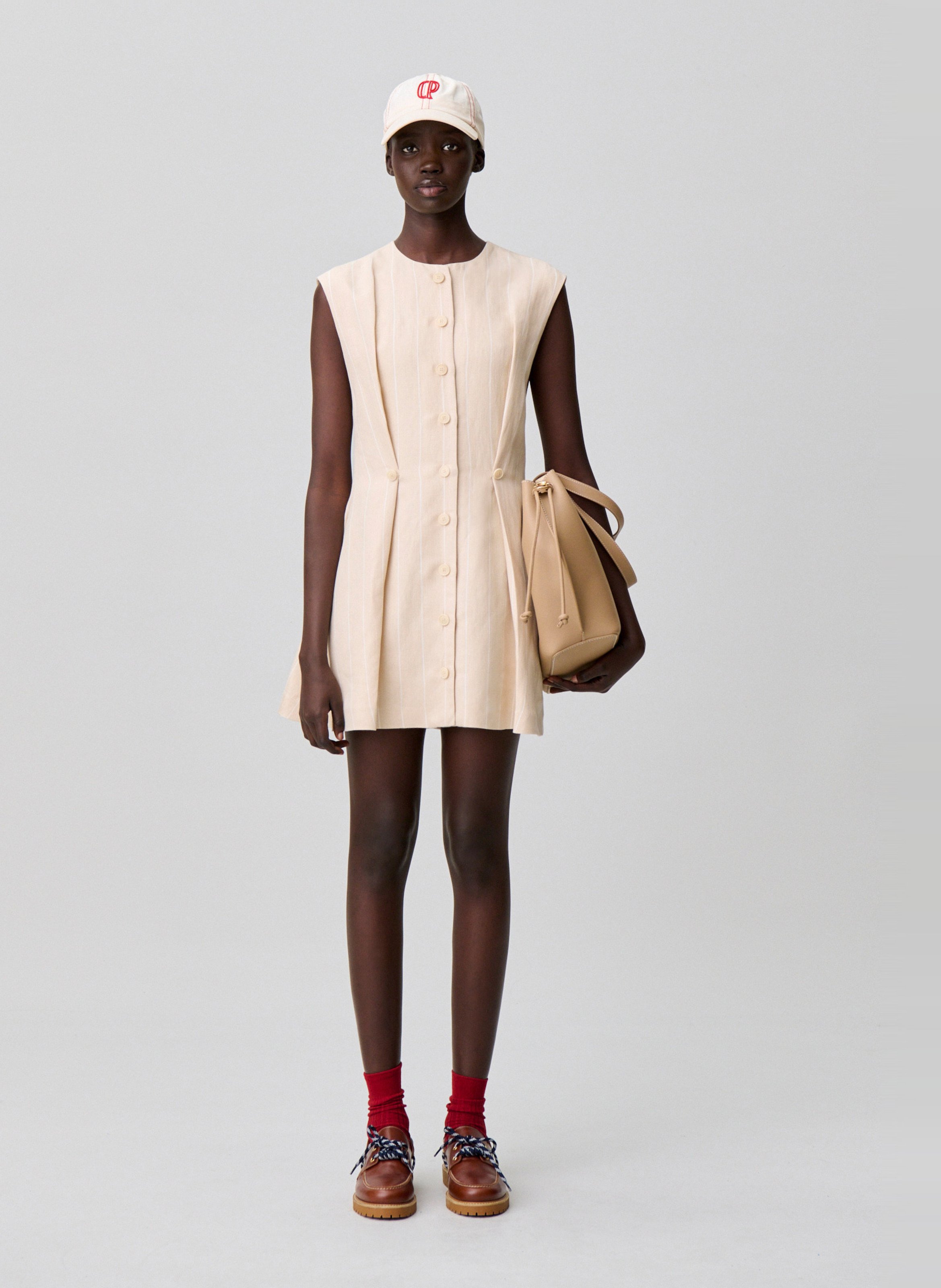 Robe court col rond CLAUDIE PIERLOT Beige