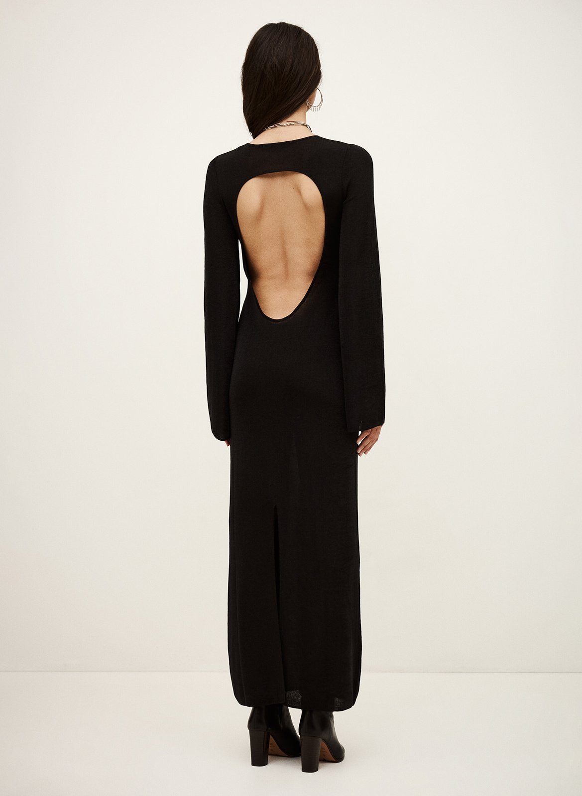 Robe longue col rond zimmie BA&SH Noir