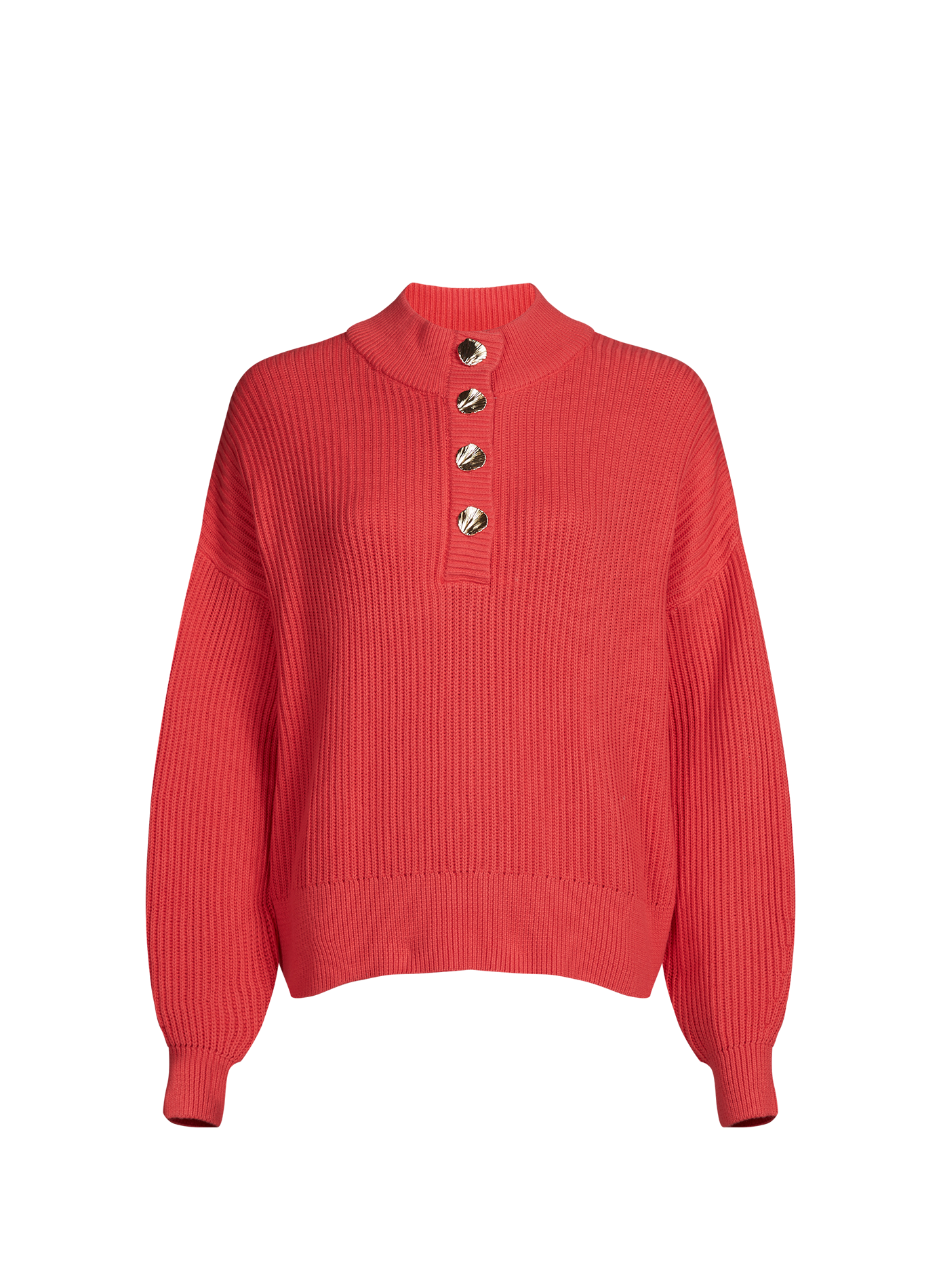 Pull à col boutonné VILA Rouge