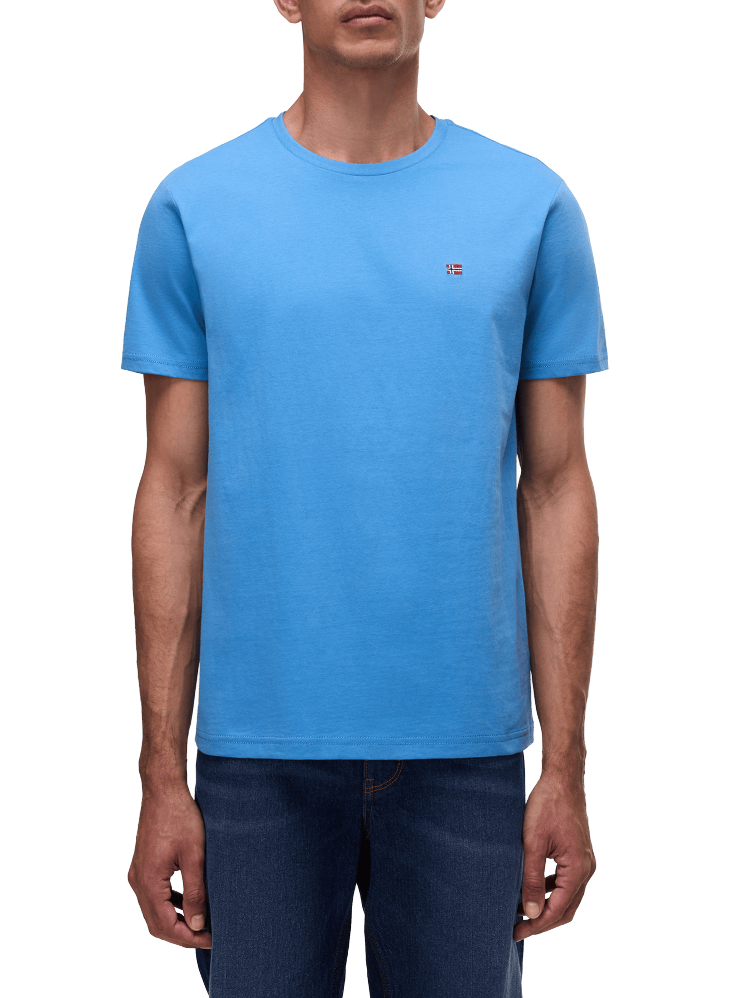 T-shirt col rond en coton NAPAPIJRI Bleu