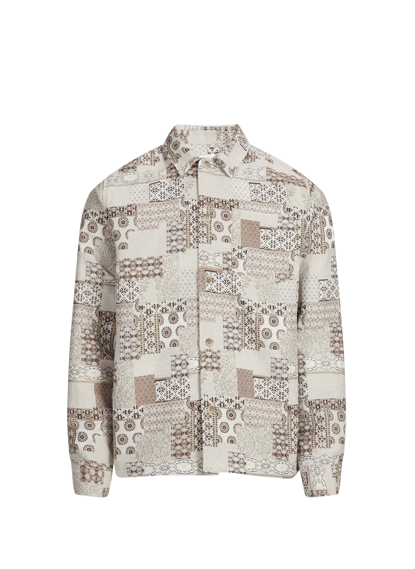 Layton Patchwork Jacquard Cotton Blend Overshirt LES DEUX Beige