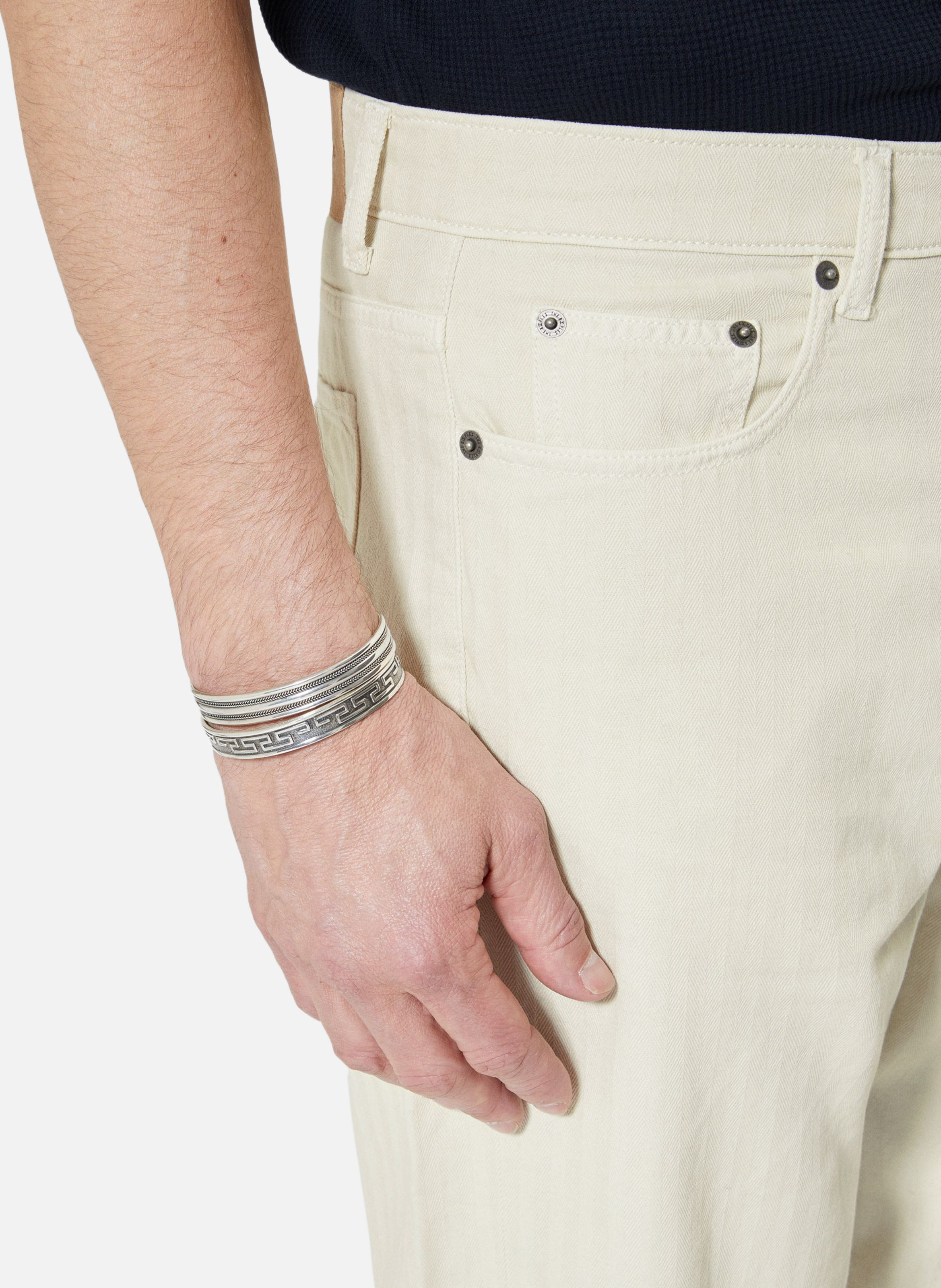 Jean droit avec chevron délavé THE KOOPLES Beige