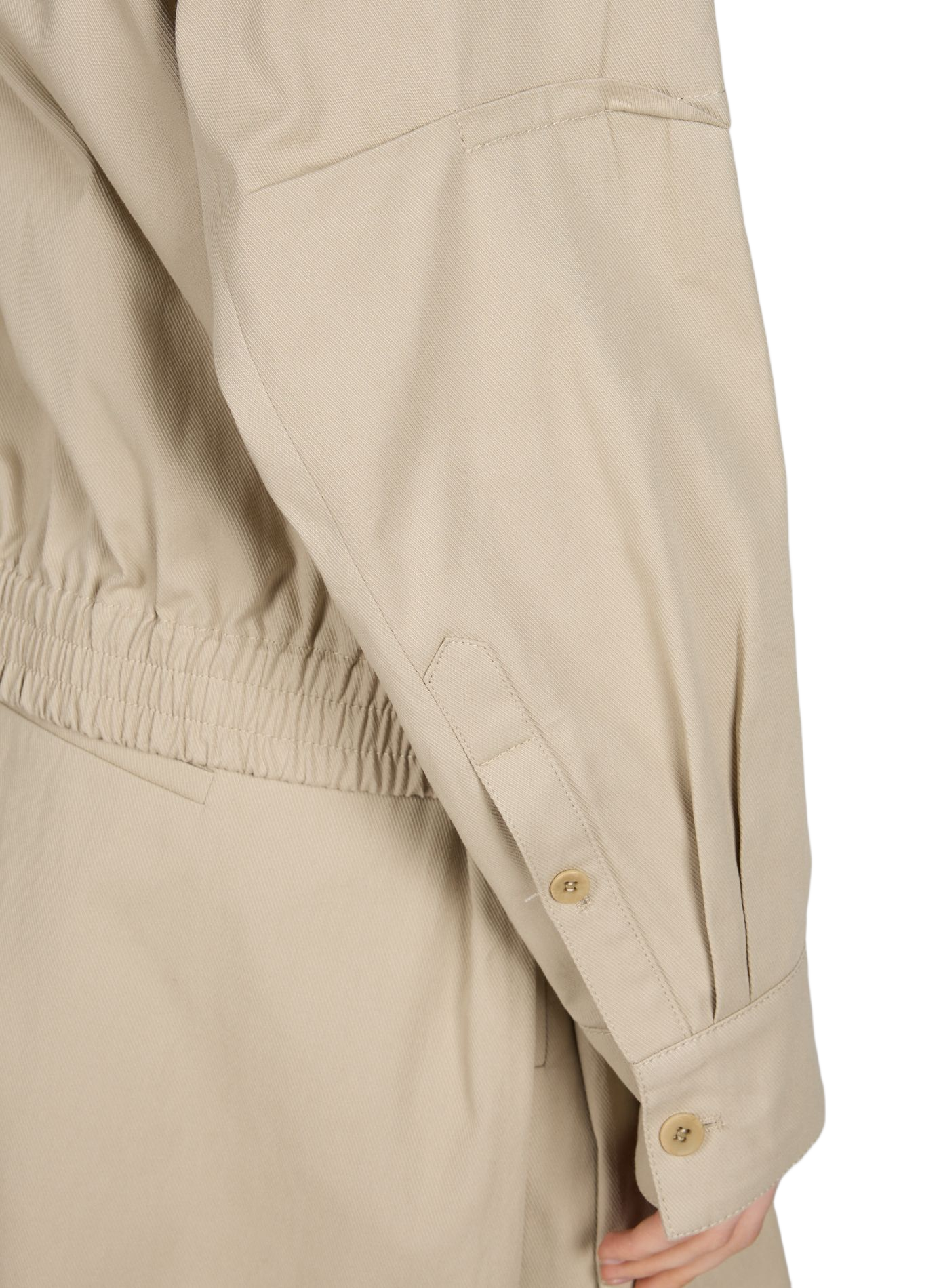 Veste unie col classique en coton TIBI Beige
