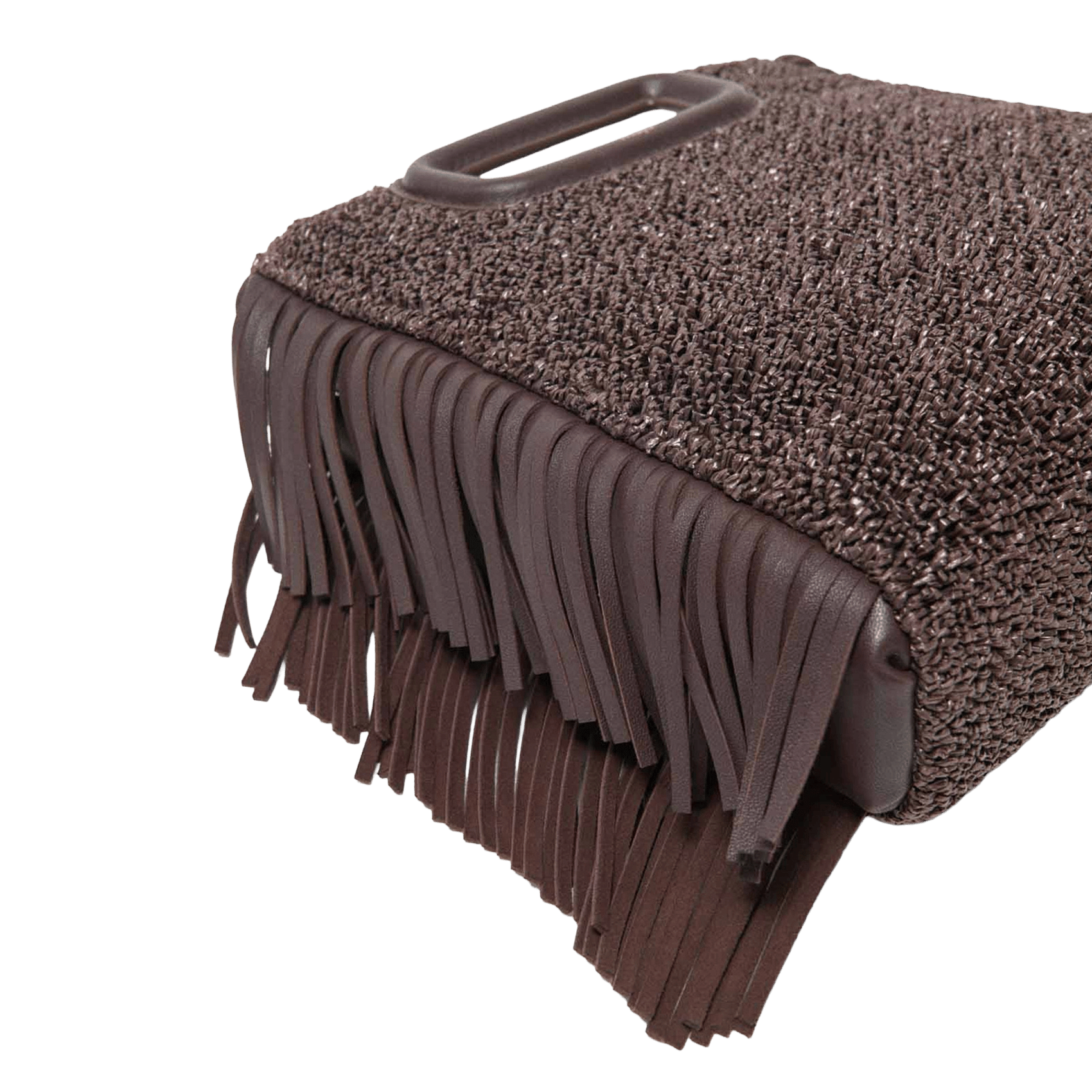 Sac bandoulière à perles et franges m MAJE Marron