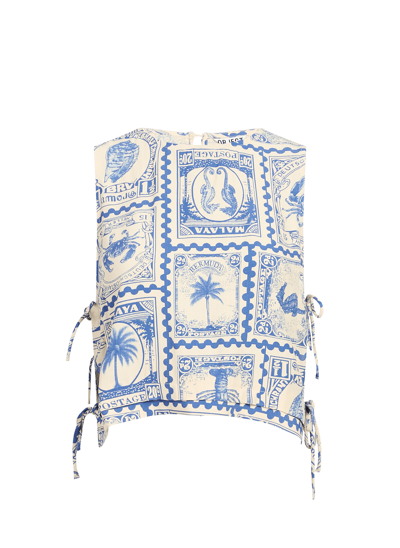 Top cropped imprimé à nouer  OBJECT Beige