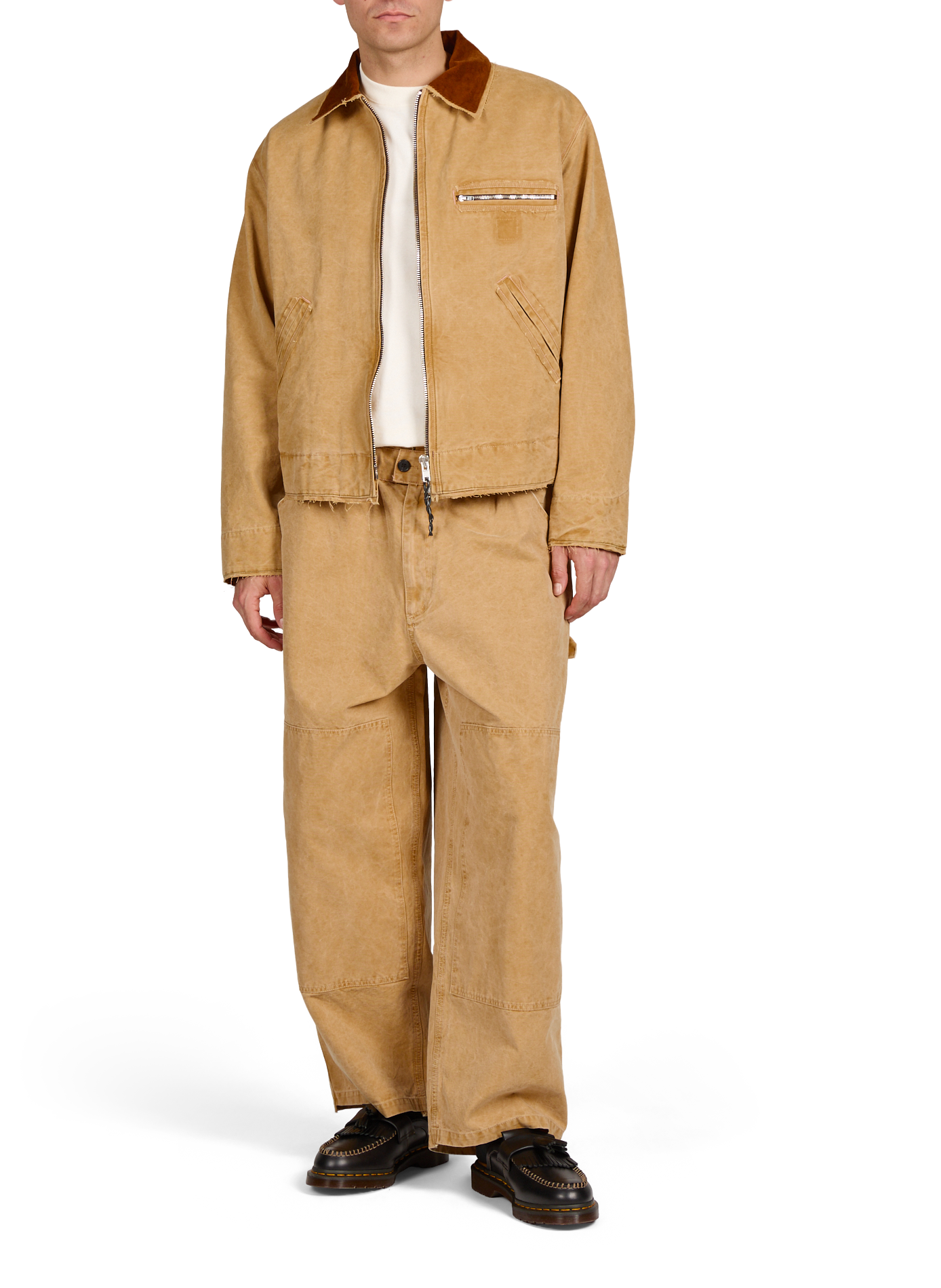 Jacket with classic corduroy collar in cotton CAMIEL FORTGENS Brown