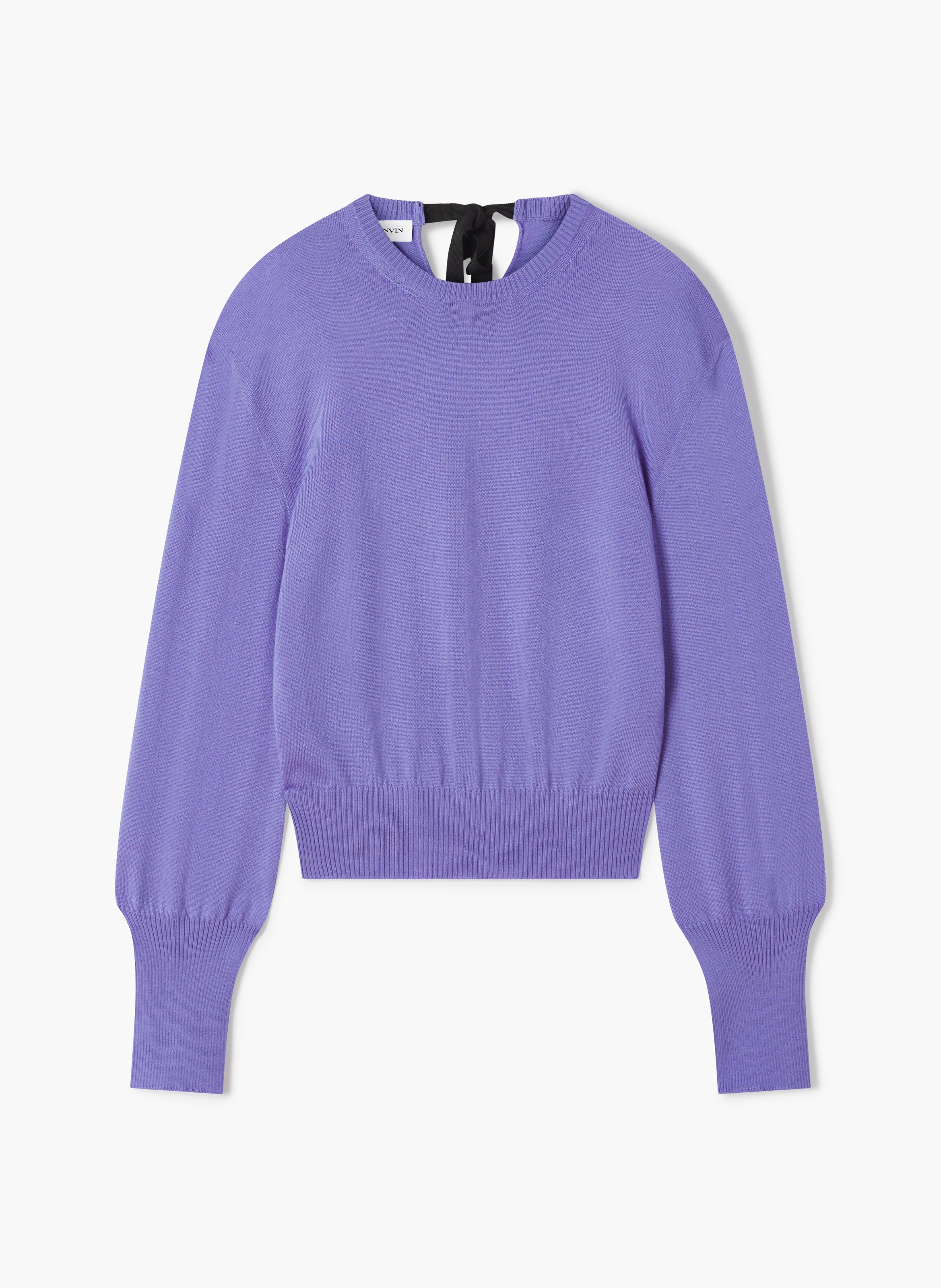 Pull détail gros grain en mérinos LANVIN Violet
