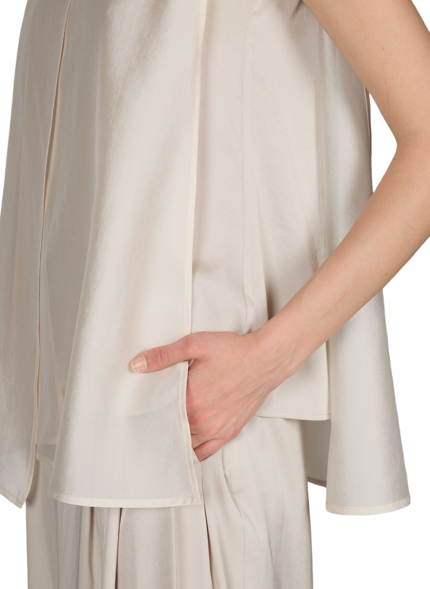 Blouse Raya évasée sans manches R2W Beige