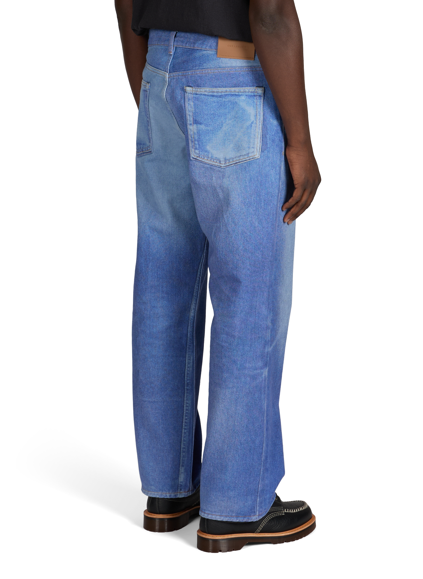 Wide-leg washed cotton jeans OUR LEGACY Blue