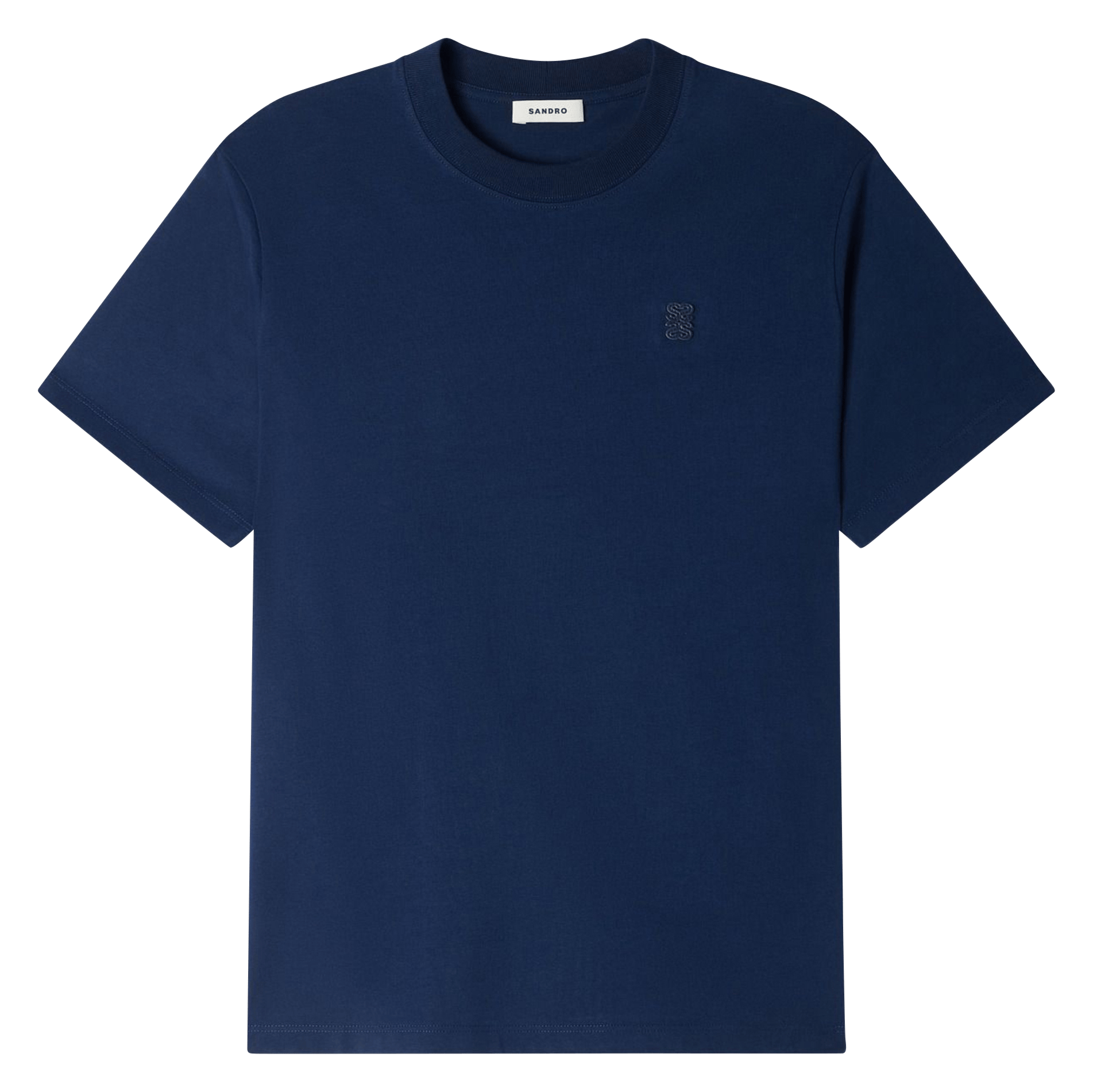 Tee-shirt droit col rond en coton  Bleu royal