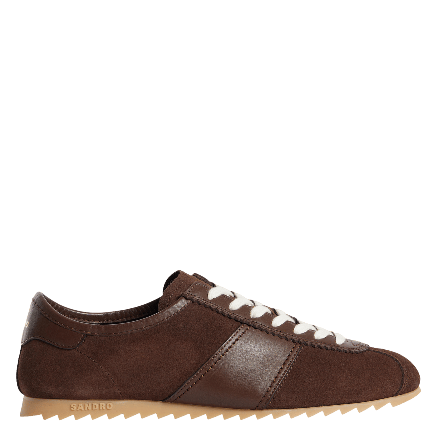Baskets basses en cuir SANDRO Marron
