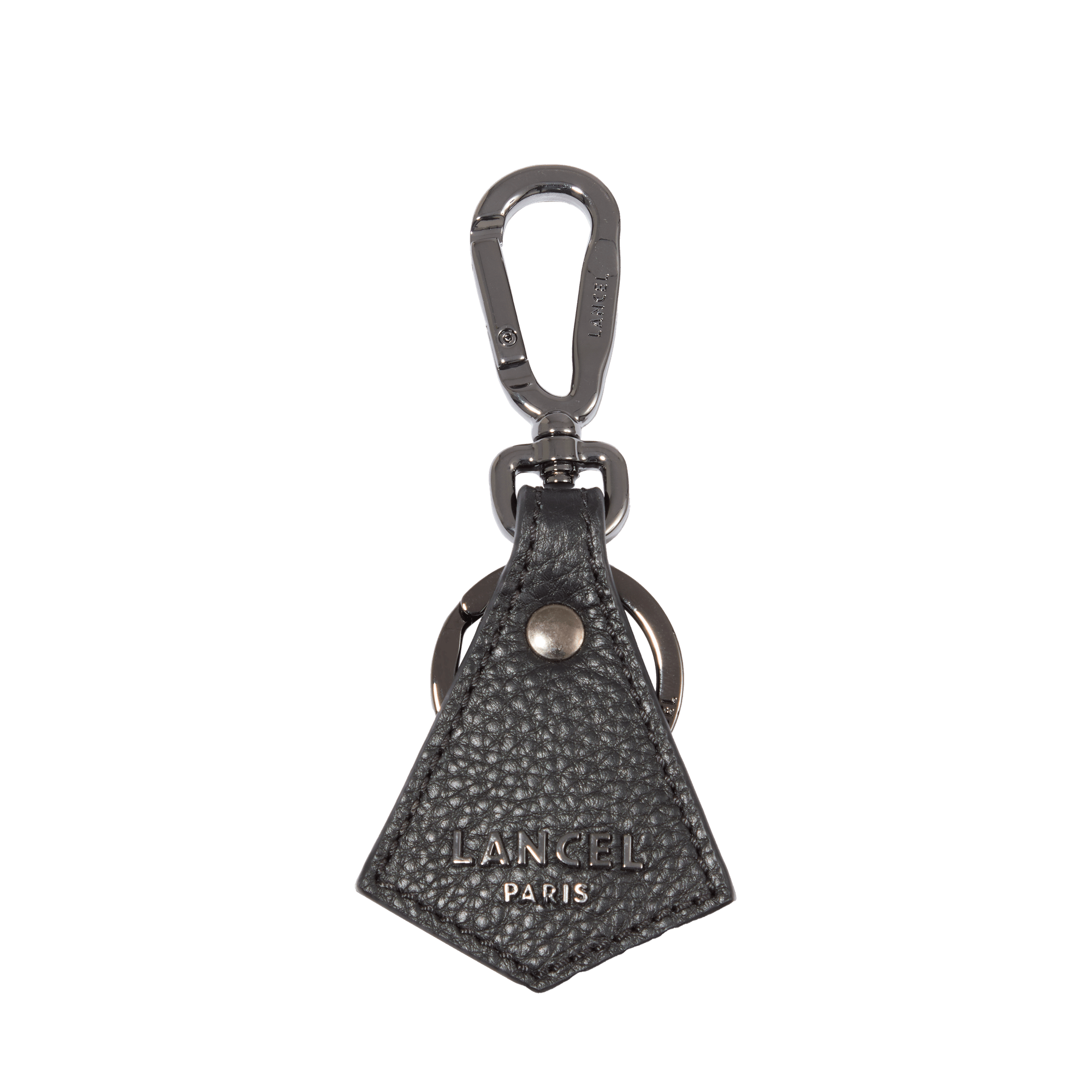 Porte-cles come de lancel en cuir de vachette graine & metal LANCEL Noir