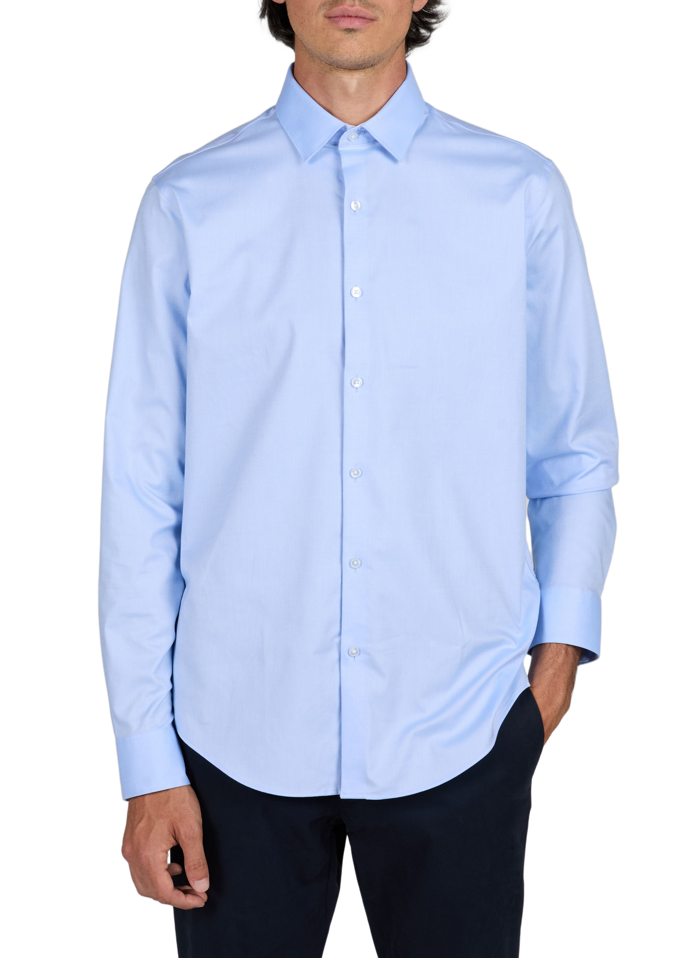 Solid button-down shirt CALVIN KLEIN Blue