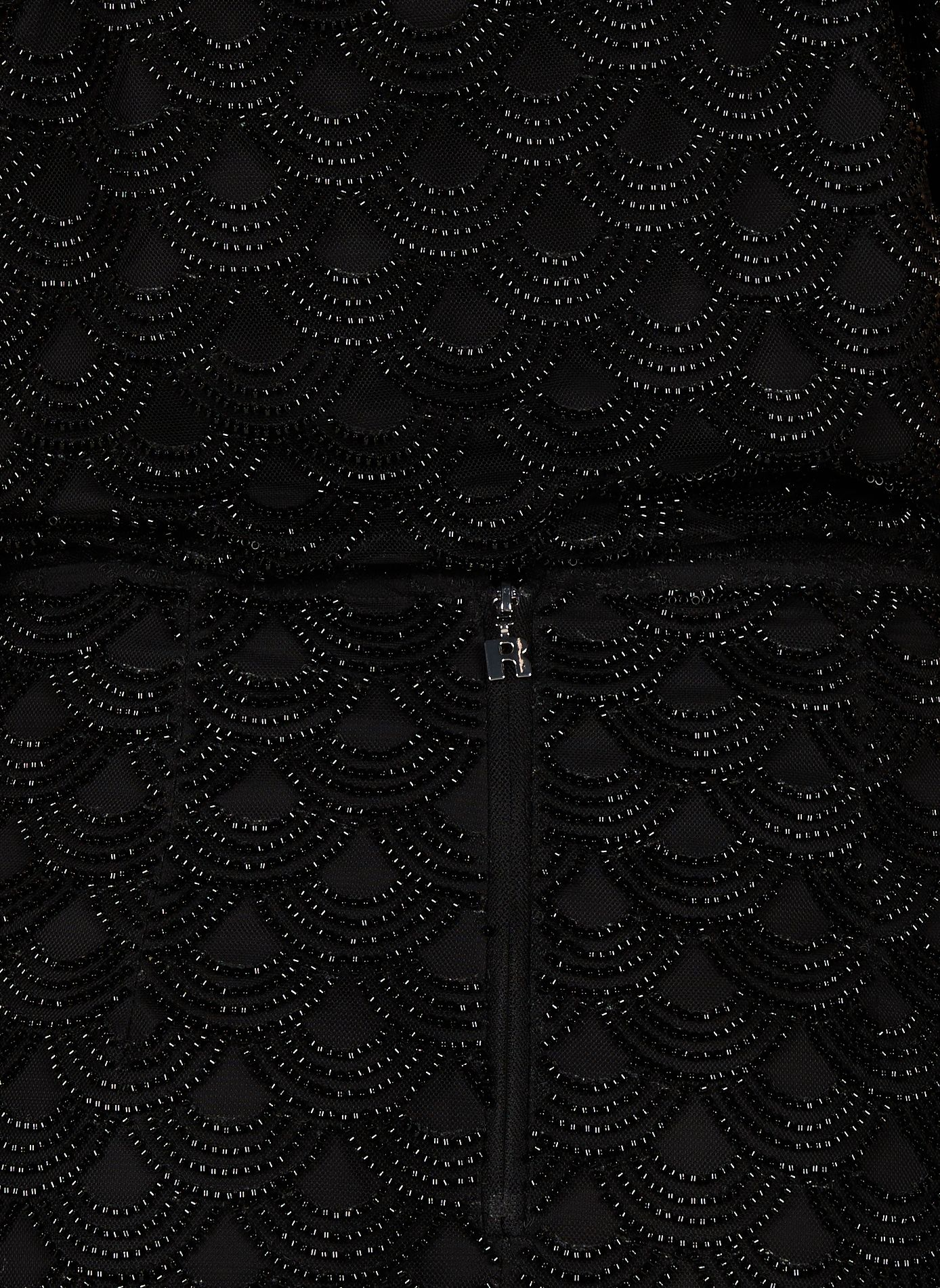 Skirt with pattern and back slit ROTATE Black