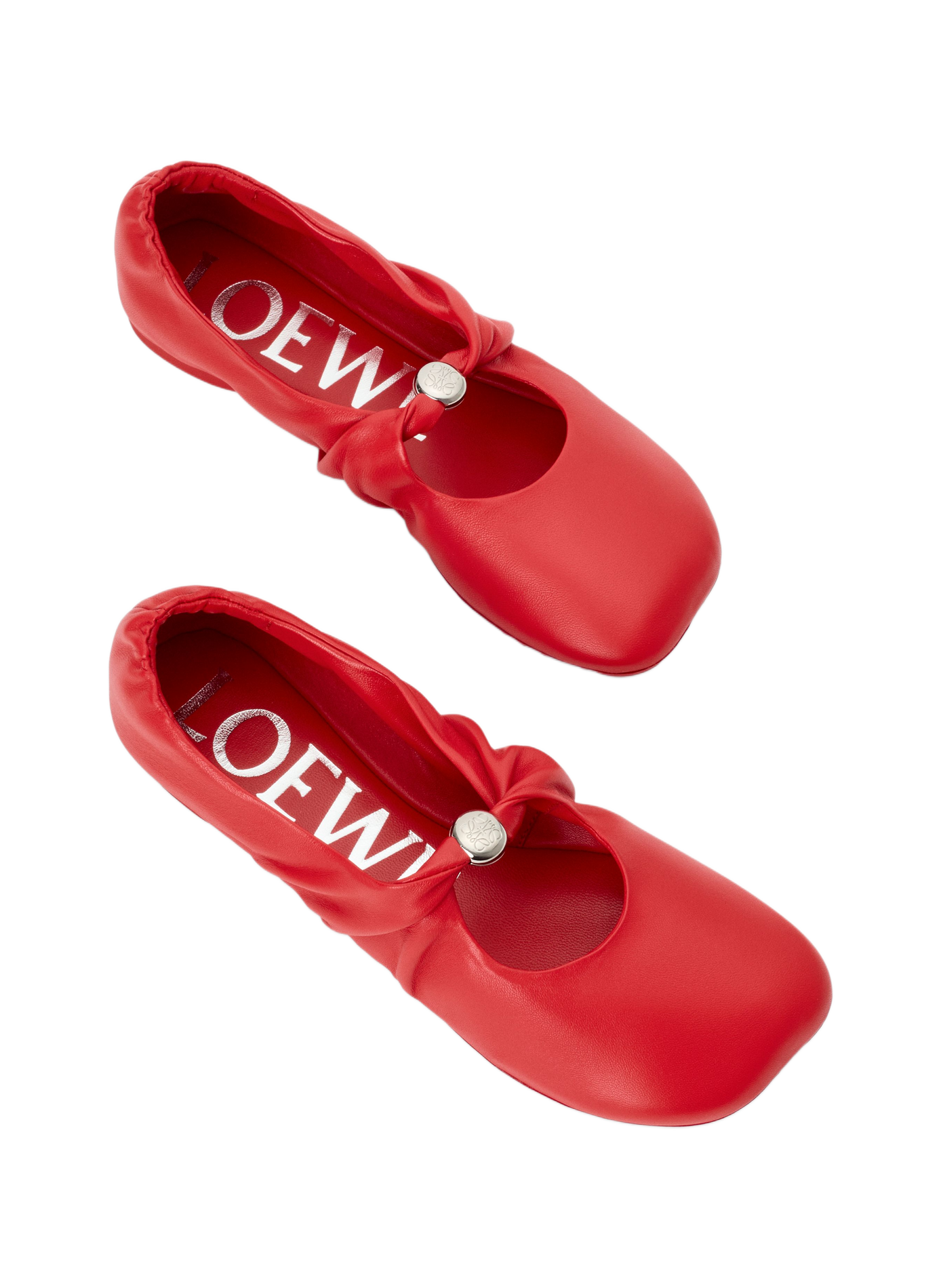 Ballerines Pebble Soft en cuir d'agneau nappa LOEWE Rouge