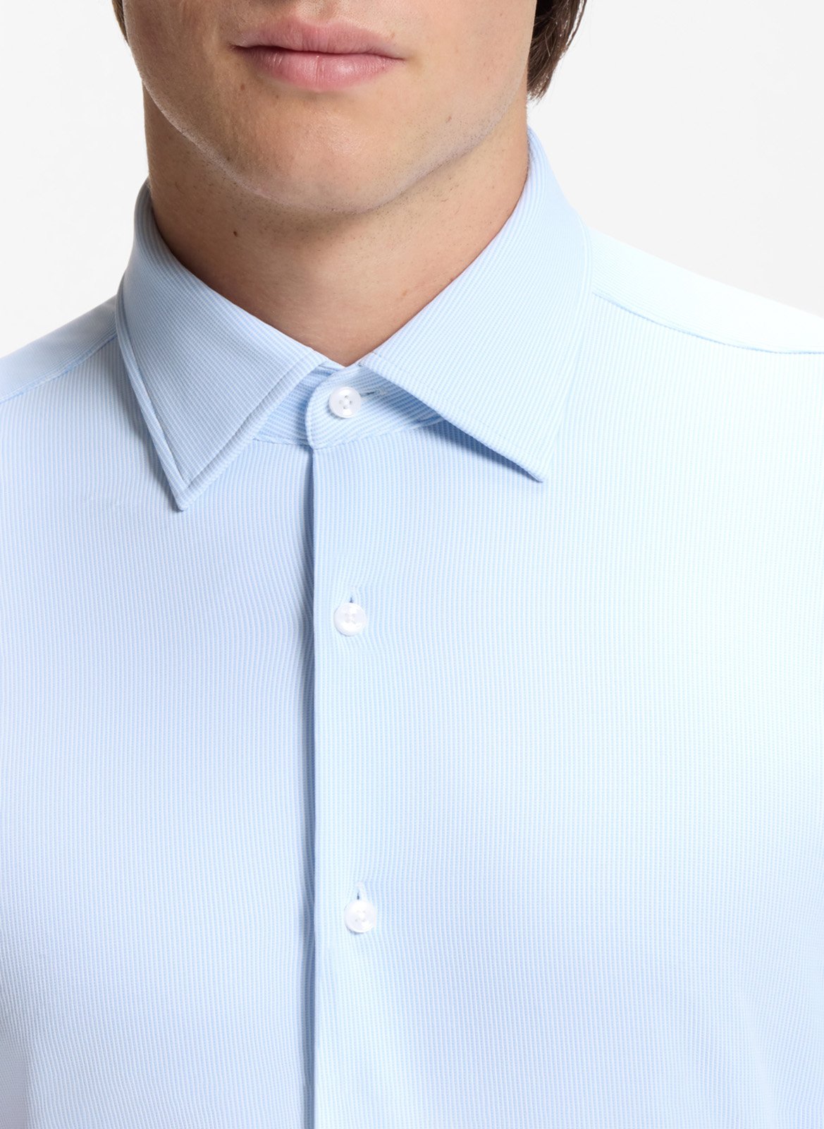 Chemise droite boutonnée unie BOSS Bleu