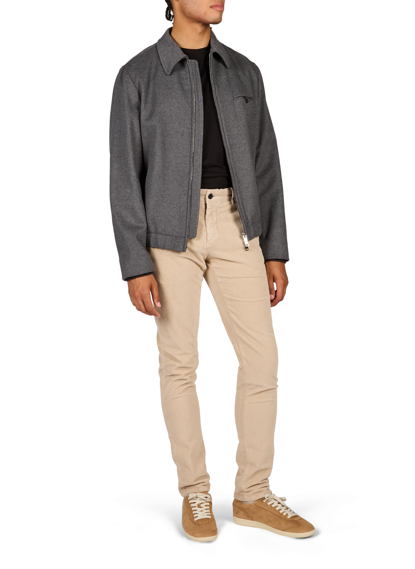 Bomber Primo en laine vierge et cachemire mélangés SLOWEAR Gris