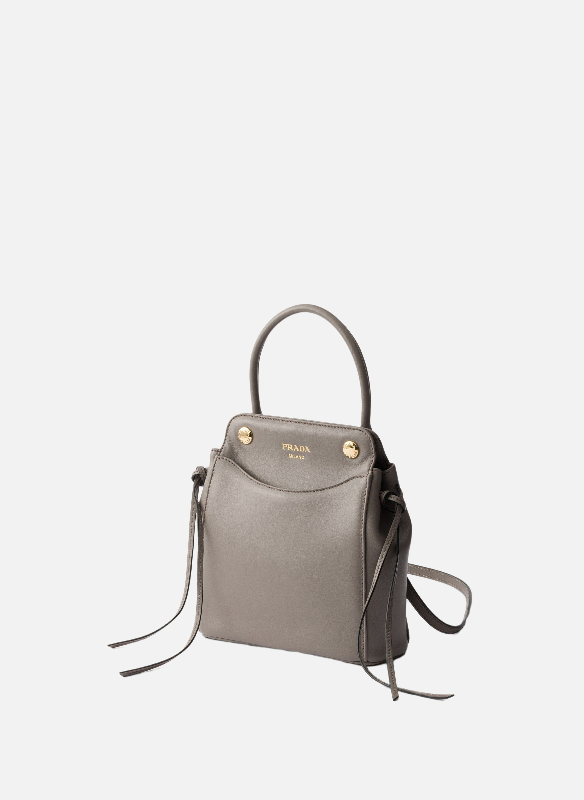 Mini sac à main prada carry en cuir PRADA Gris