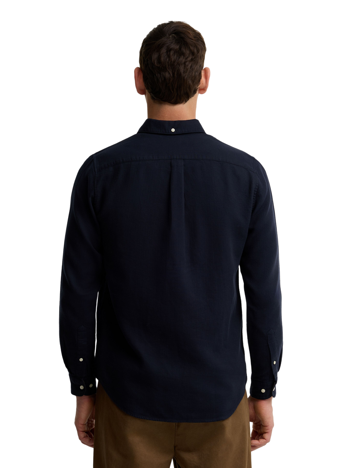 Rechte blouse met knoopkraag in effen katoen BARBOUR Blauw