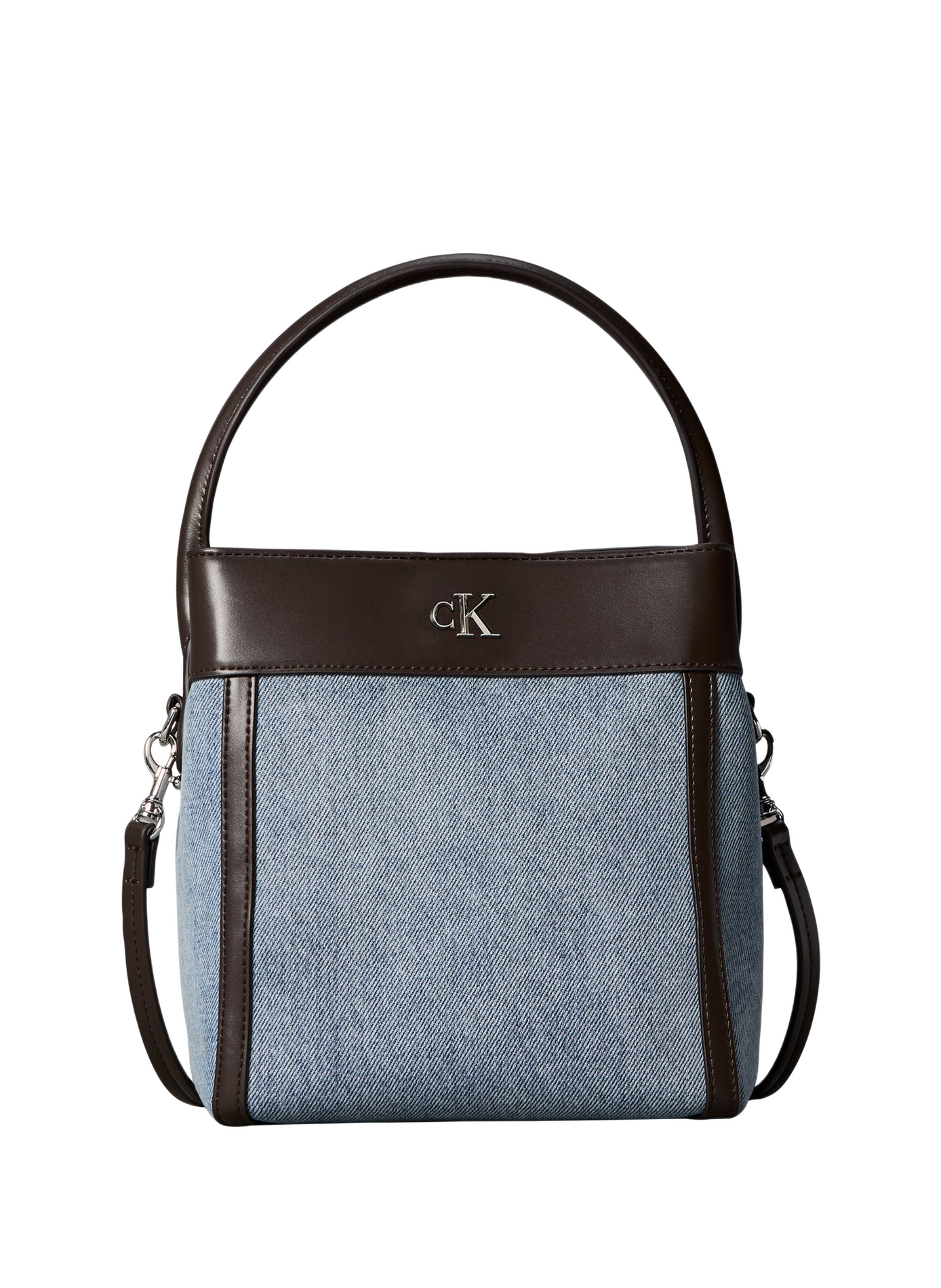 Cotton denim logo bucket bag CALVIN KLEIN Blue