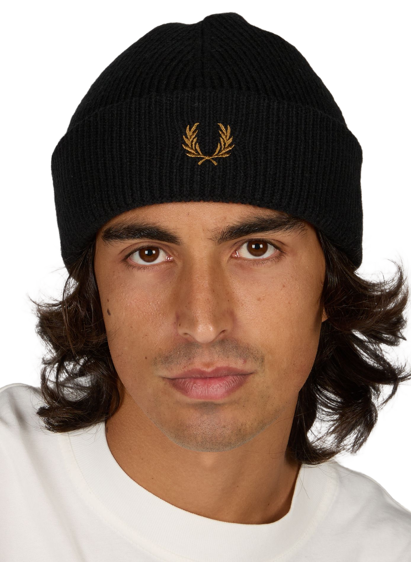Knit wool beanie FRED PERRY Black
