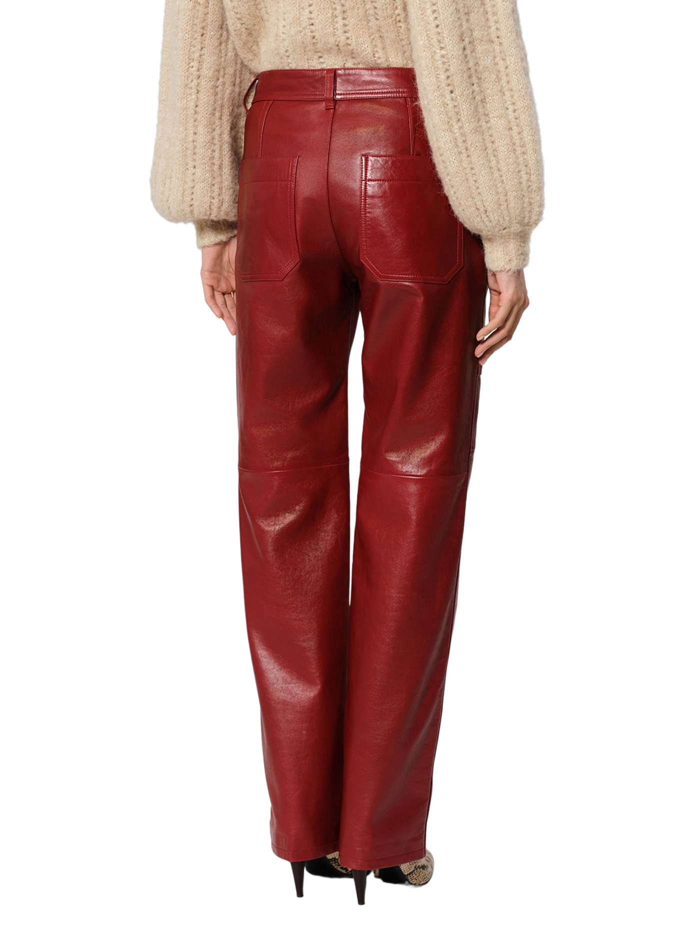 Valka trousers in smooth leather ISABEL MARANT Red