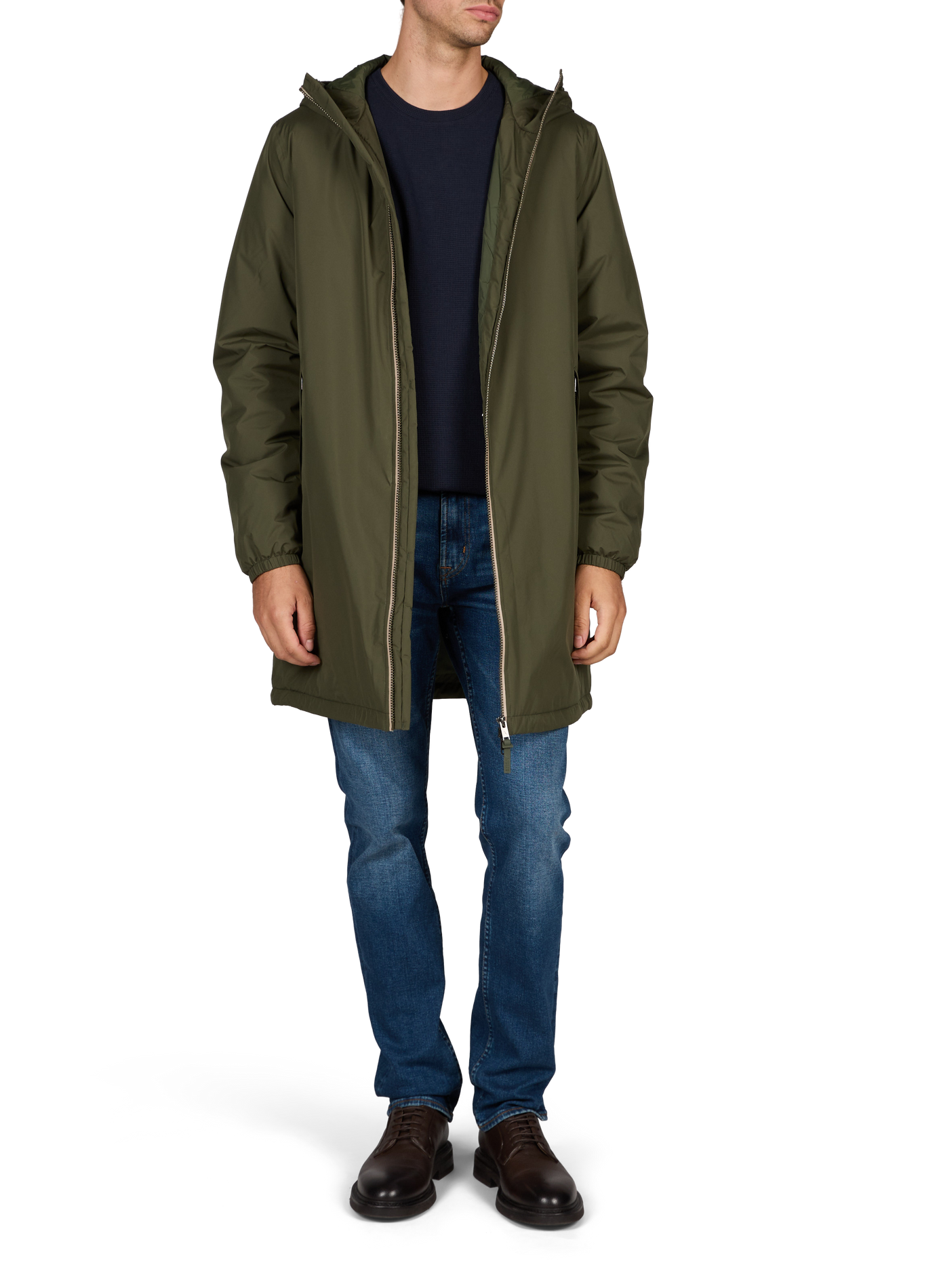 Mid-length parka with oversized hood AIGLE Khaki