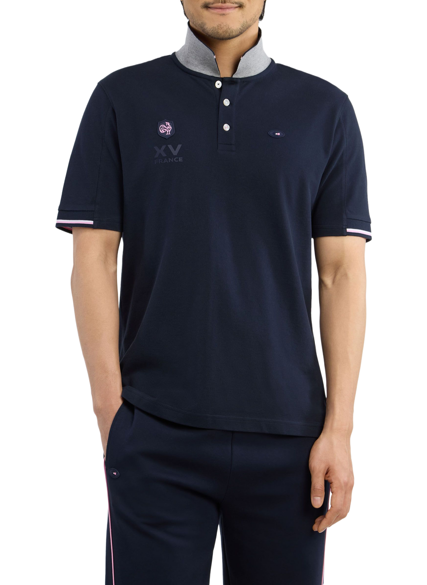 Polo droit à logo brodé en coton EDEN PARK Blue