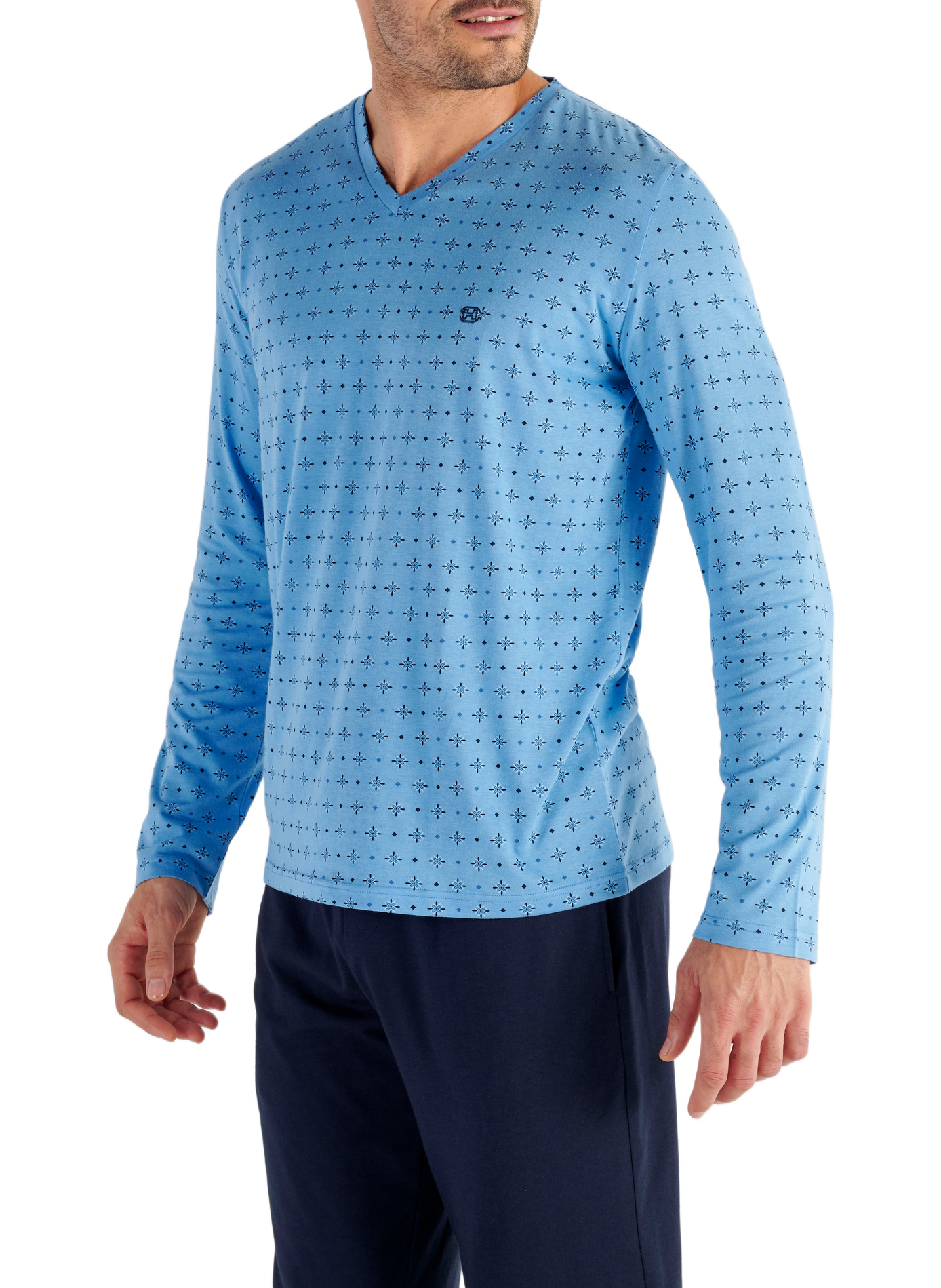 Cotton-blend pyjama set HOM Blue