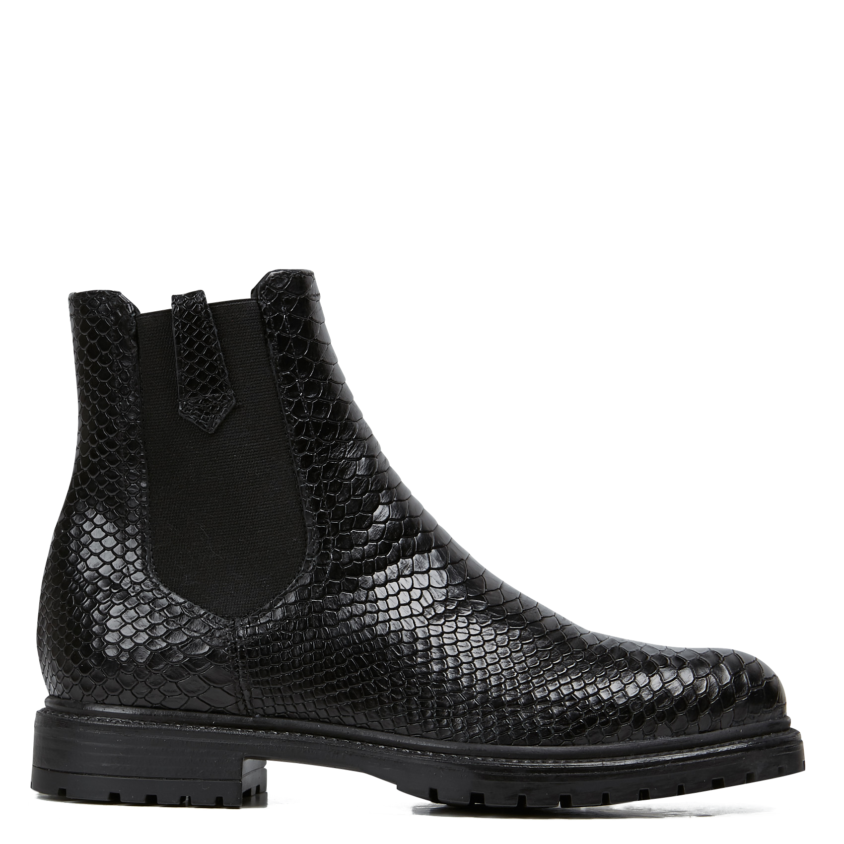 JONAK Bottines candide reptile en cuir imprimé serpent candide Noir