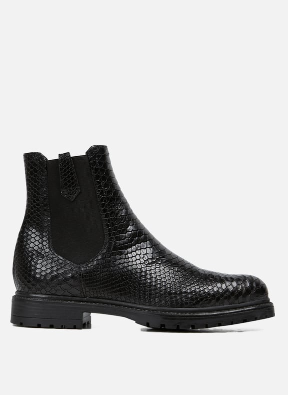 Bottines candide reptile en cuir imprim serpent candide Noir