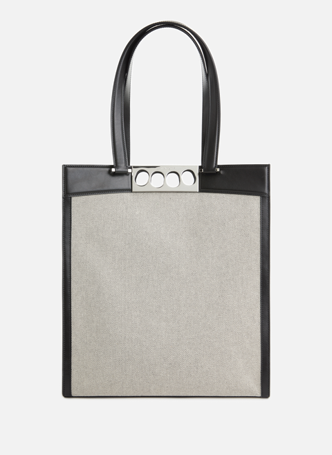 حقيبة تسوق ثنائية المادة باللون الأبيض من ألكسندر ماكوين 