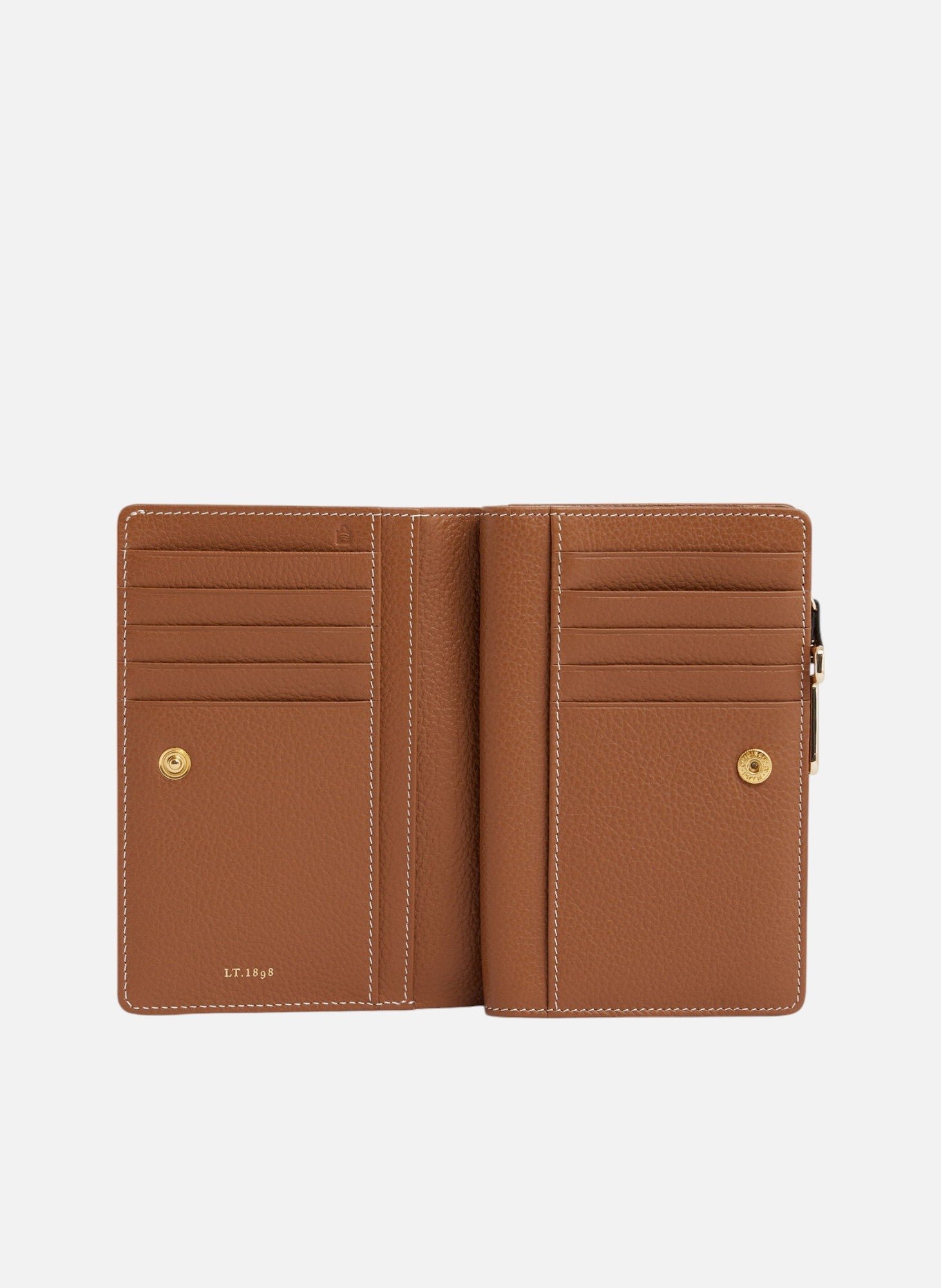 Portefeuille moyen modèle juliette en cuir grainé LE TANNEUR Marron