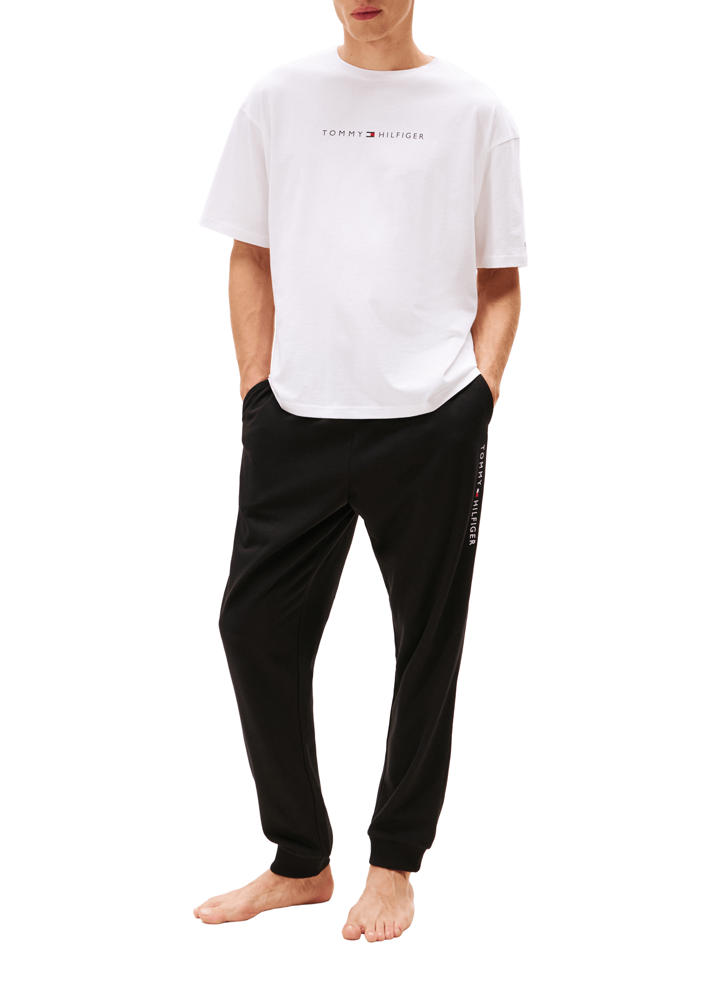 T-shirt de pyjama en coton TOMMY HILFIGER Blanc