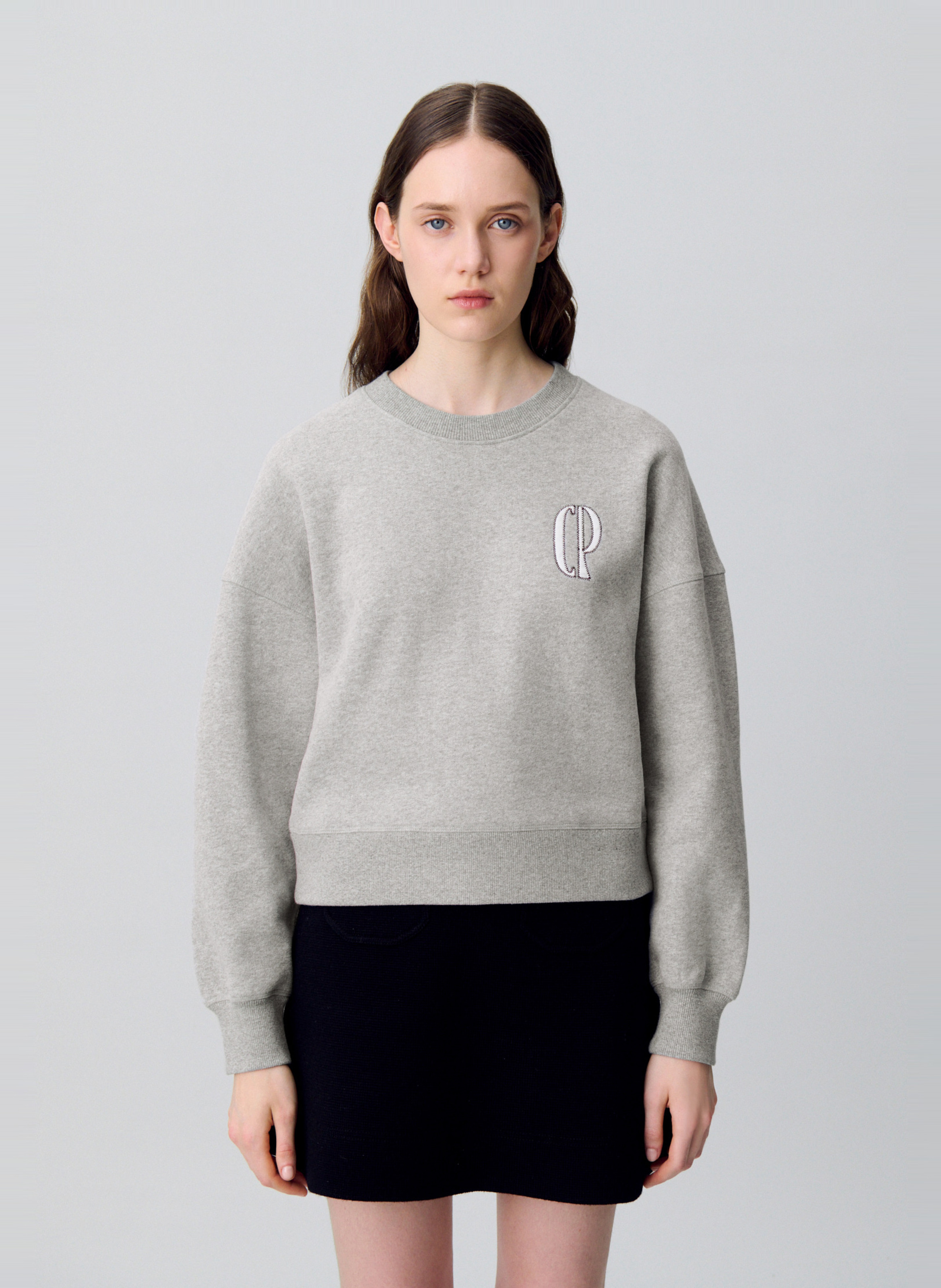 Sweat oversize en coton mélangé tifany CLAUDIE PIERLOT Gris