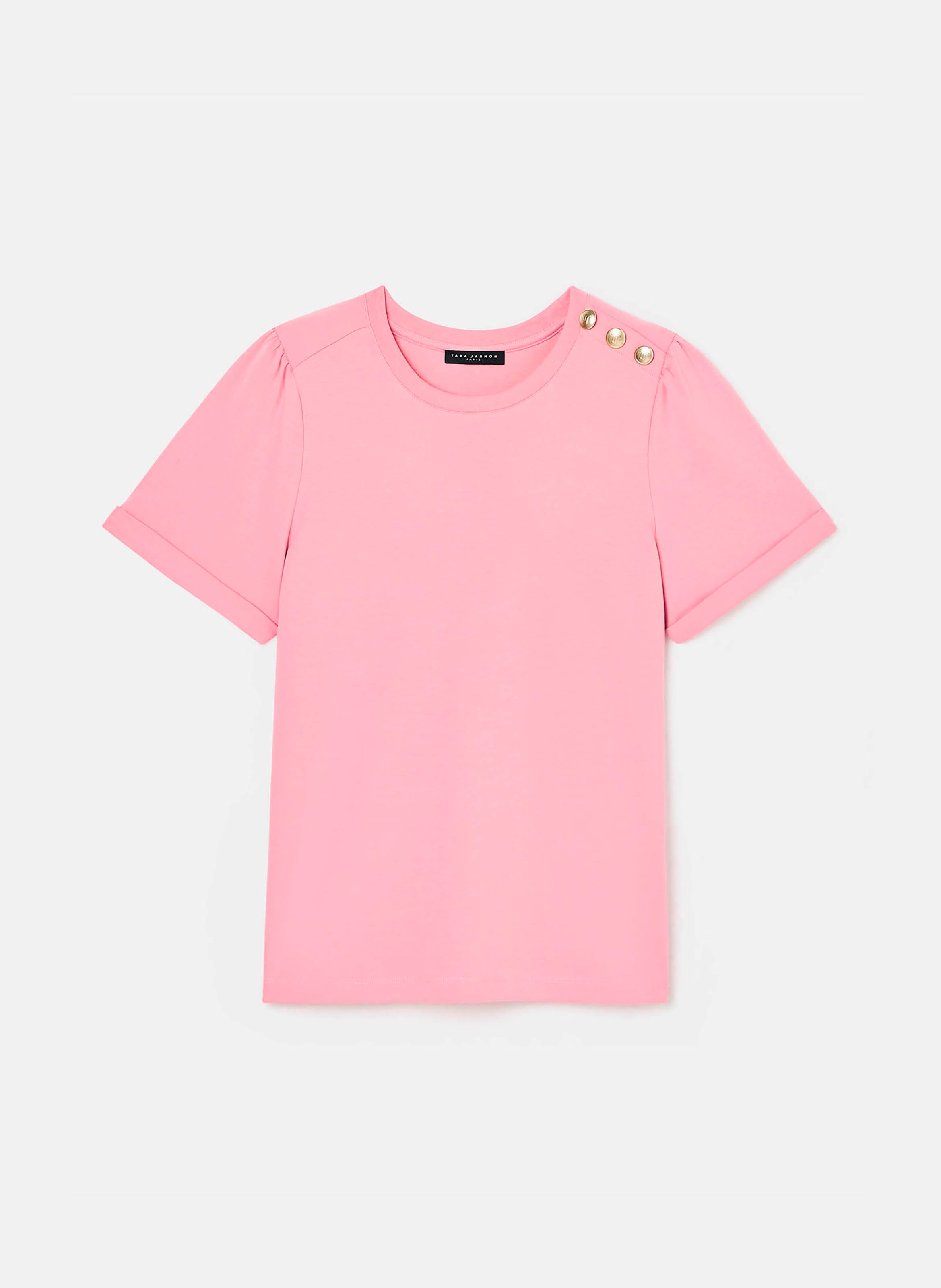 TARA JARMON T-shirt court monogramme - tampa Rose