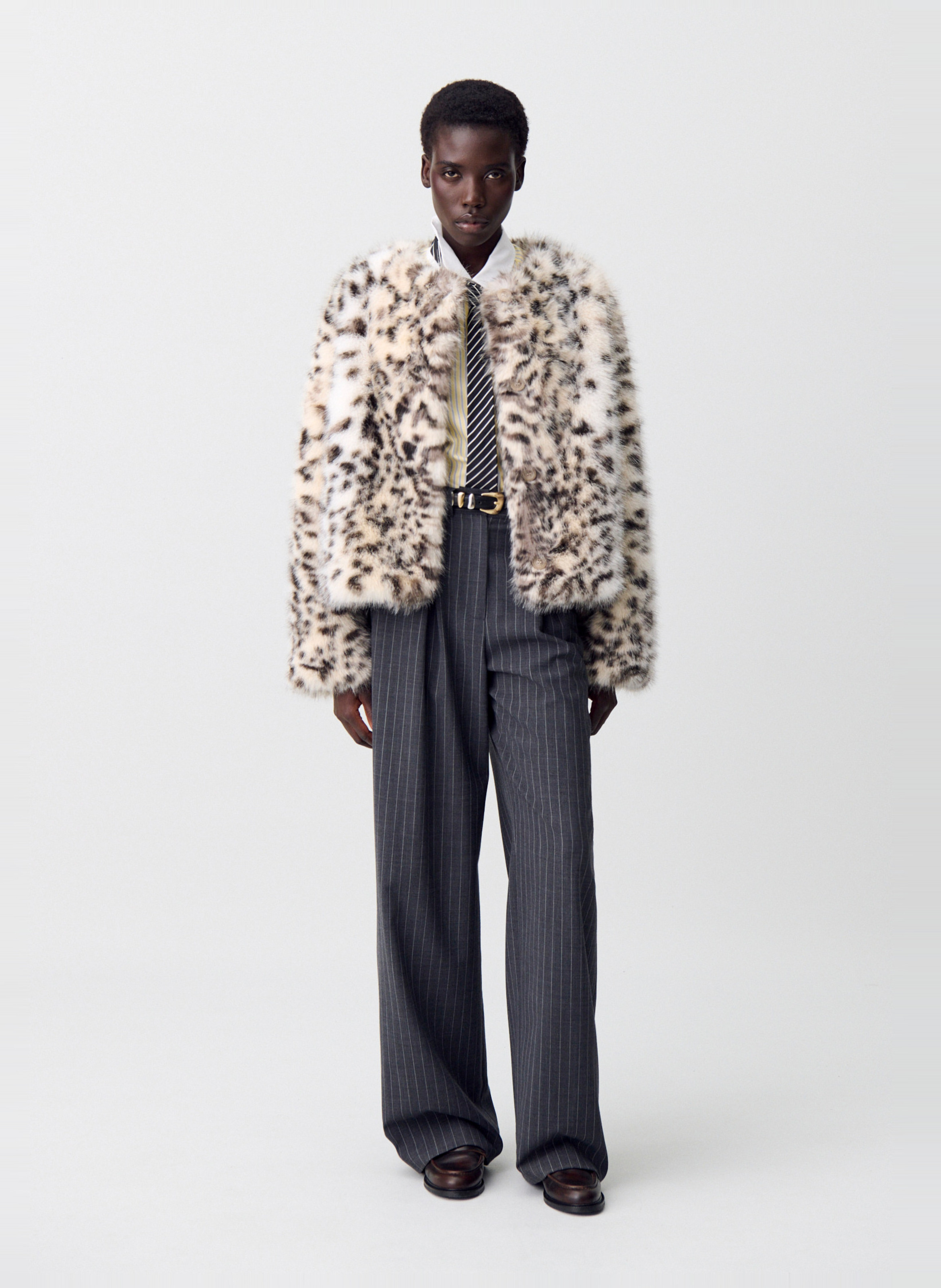 Manteau imprimé en fausse fourrure flavia CLAUDIE PIERLOT Multicolore