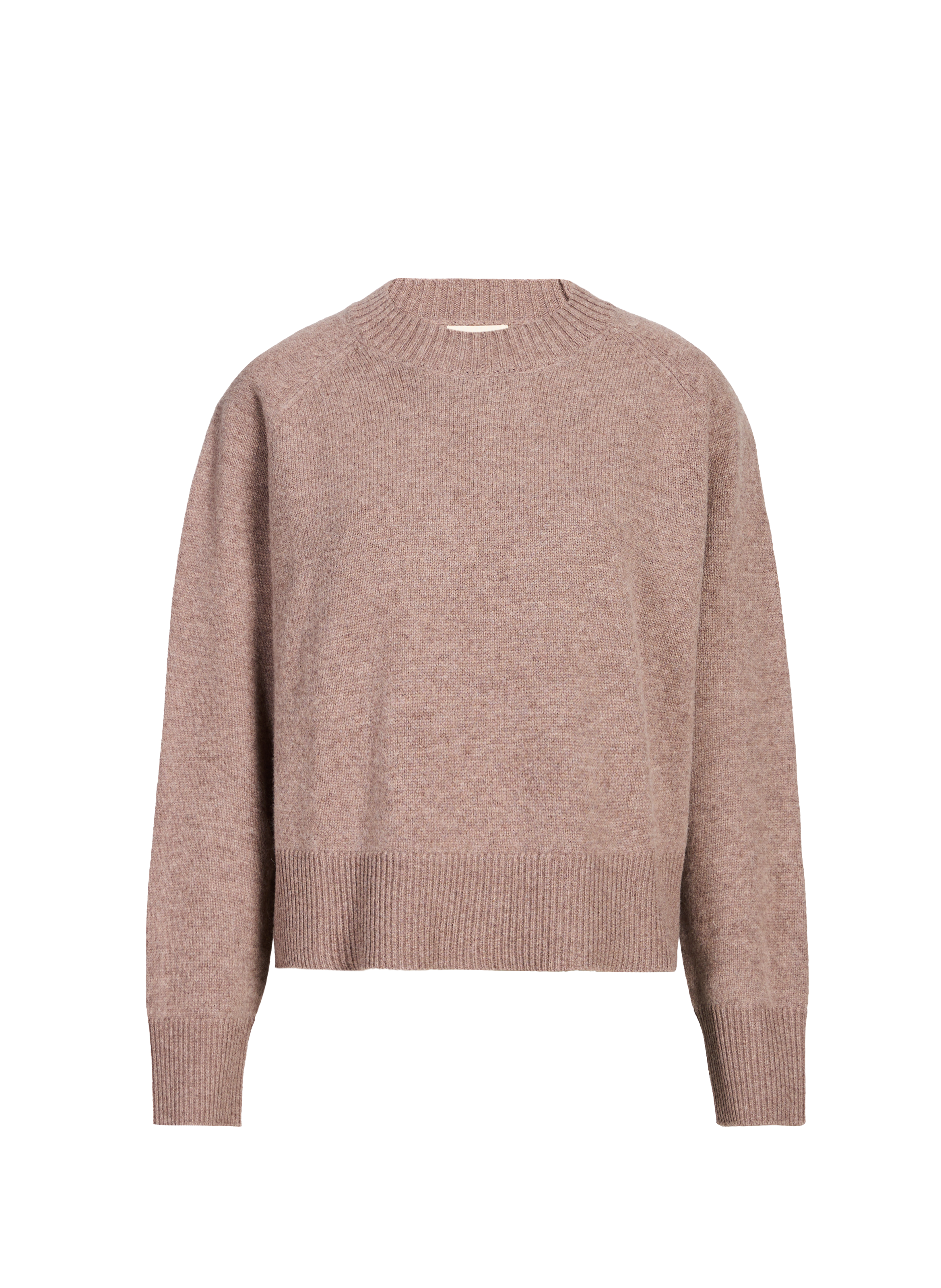 SUNCOO Pull ample col rond en laine Marron