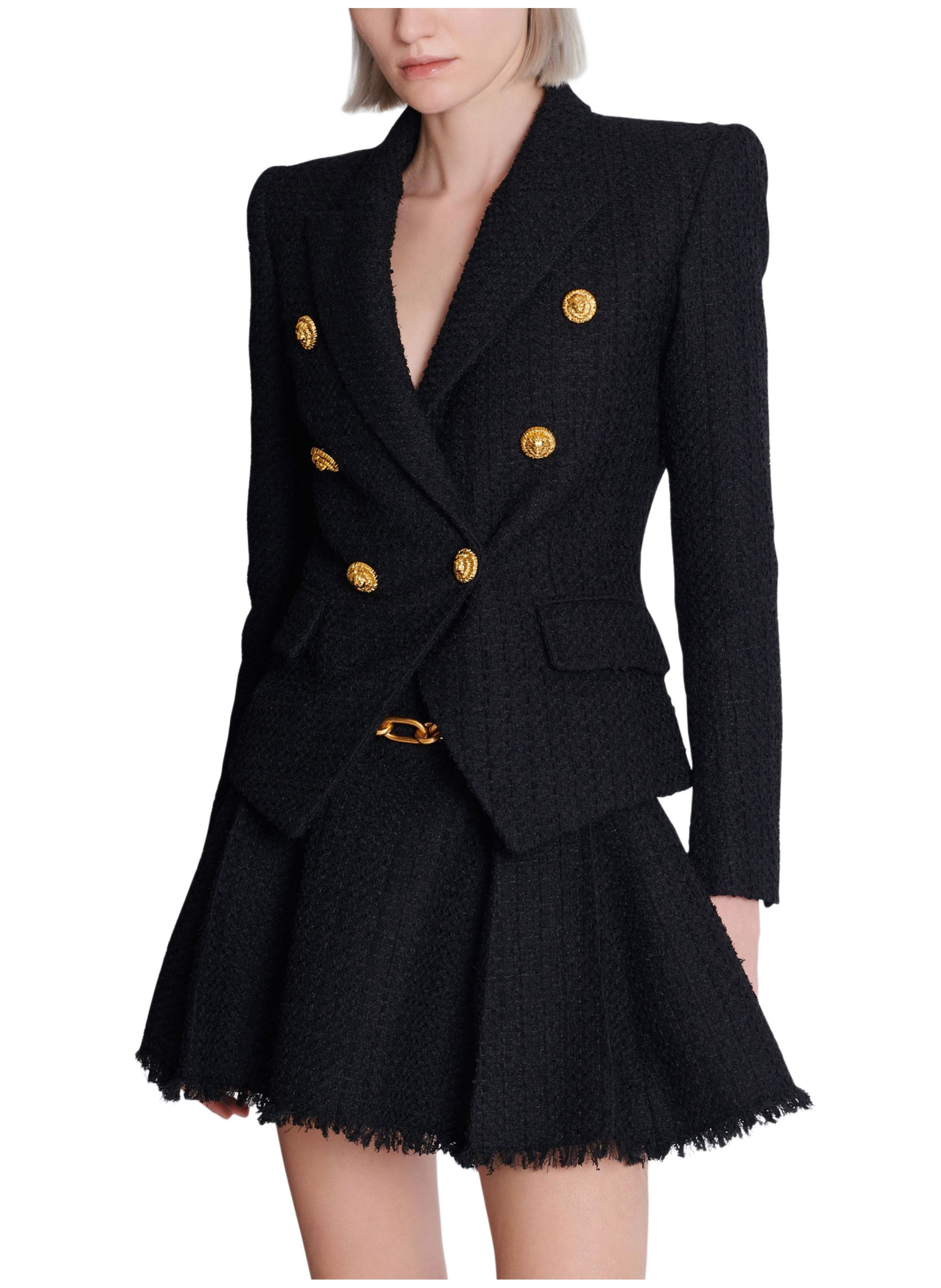 Veste 6 boutons en tweed BALMAIN Noir