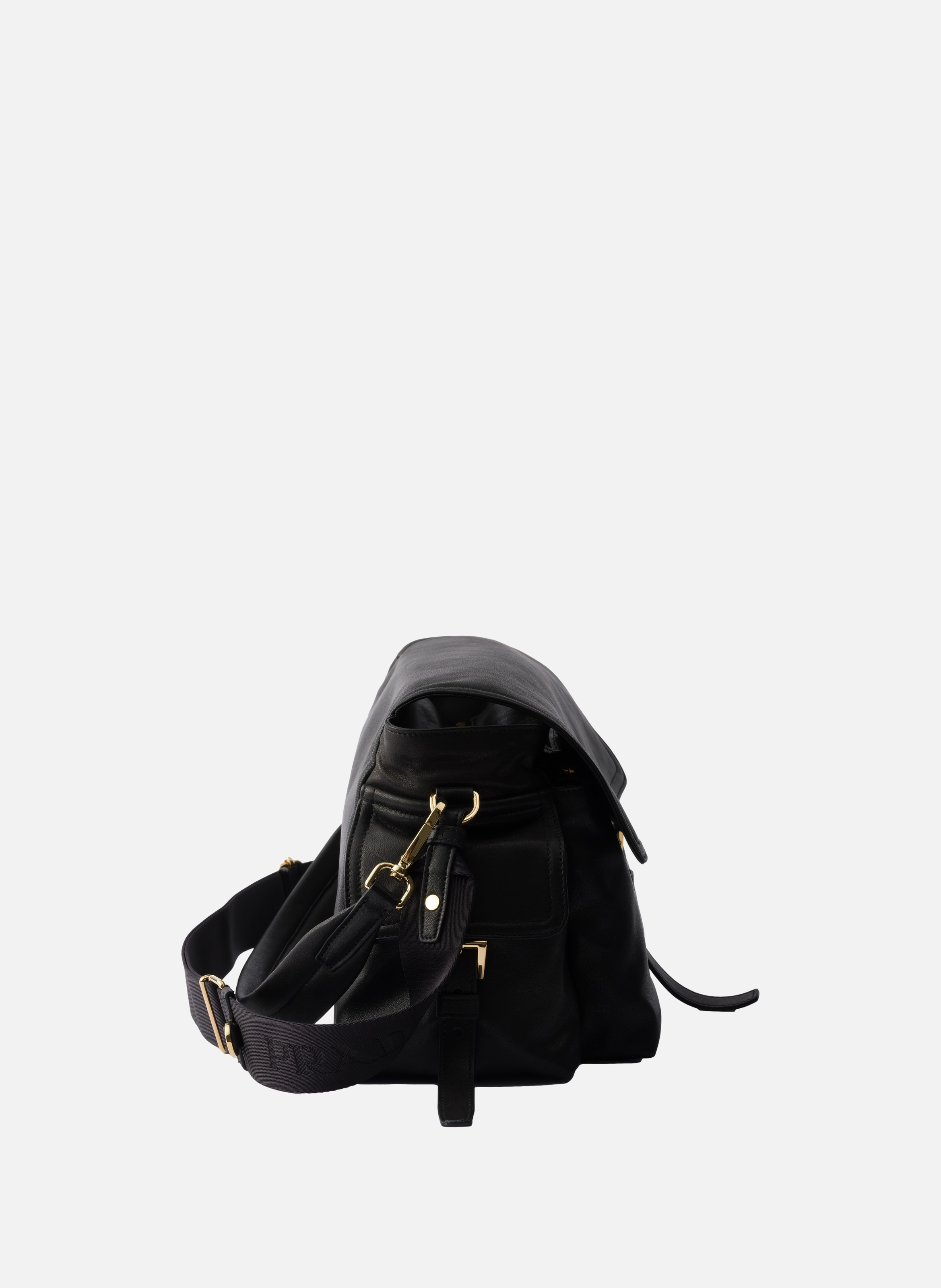 Grand sac porté épaule prada explore en cuir nappa PRADA Noir