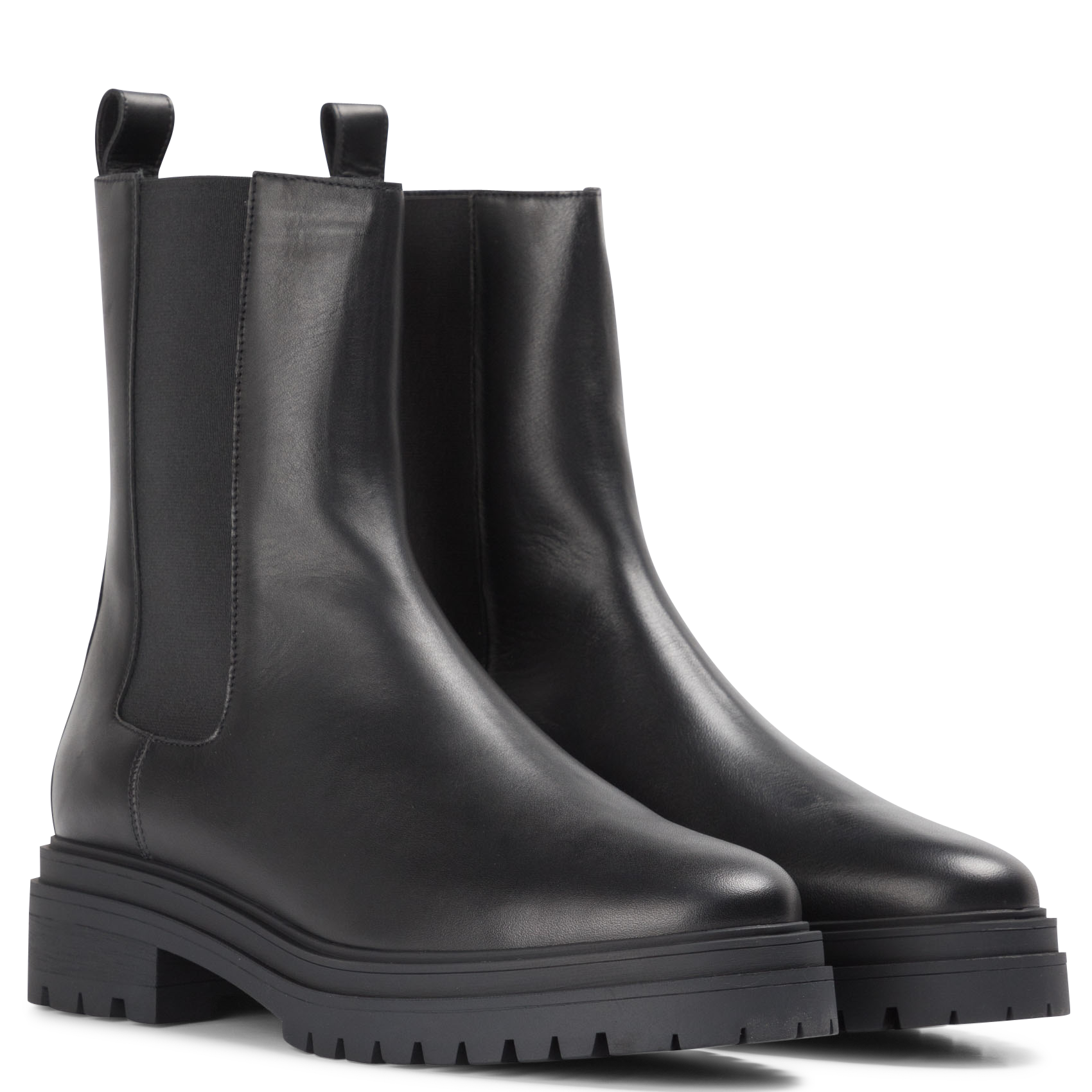 Bottines bout rond en cuir semelle gomme coda BA&SH Noir