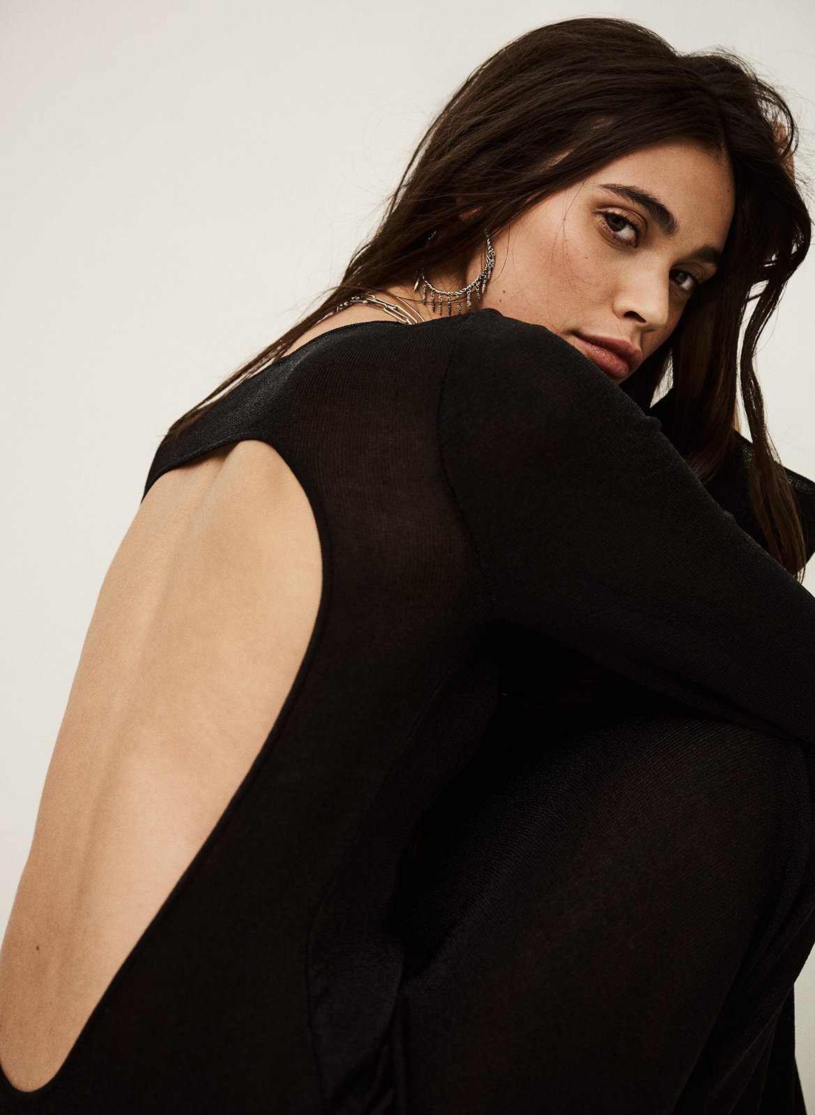 Robe longue col rond zimmie BA&SH Noir