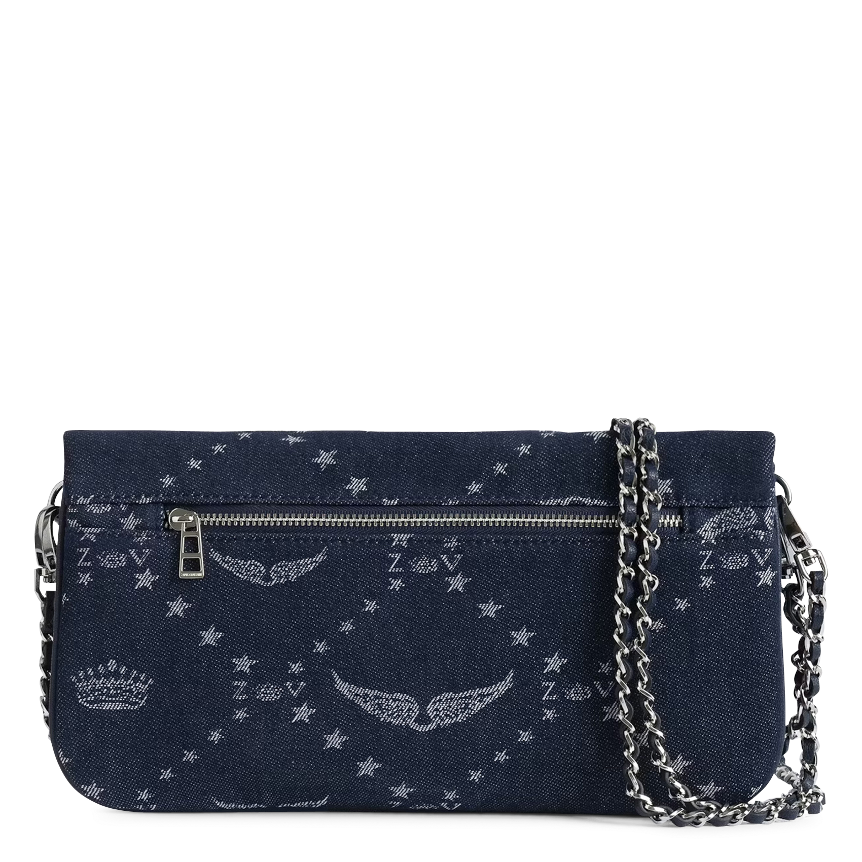 Pochette en denim monogramme rock ZADIG&VOLTAIRE Bleu