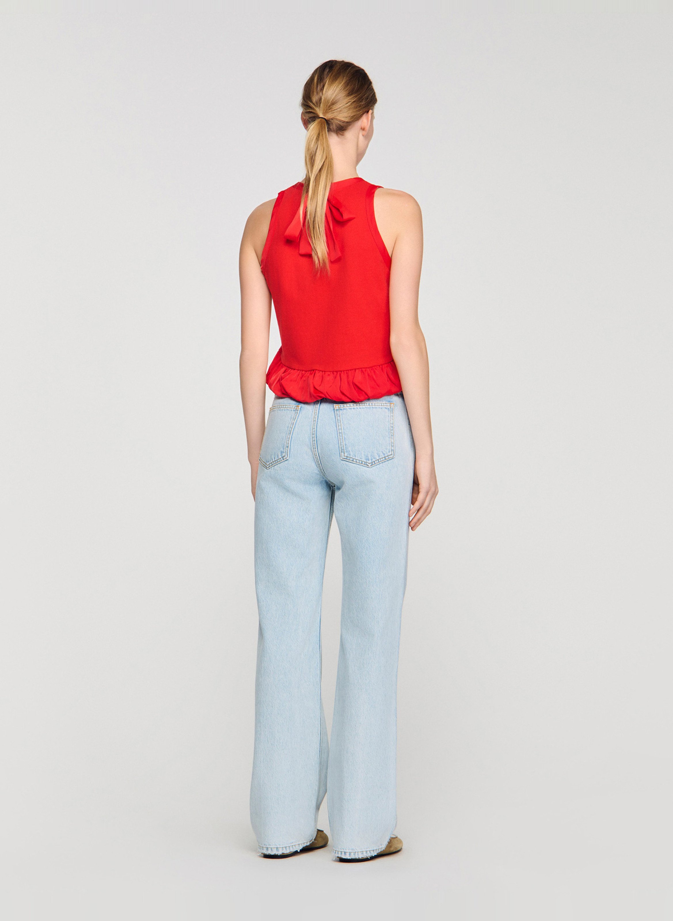 Jean droit en coton SANDRO Bleu