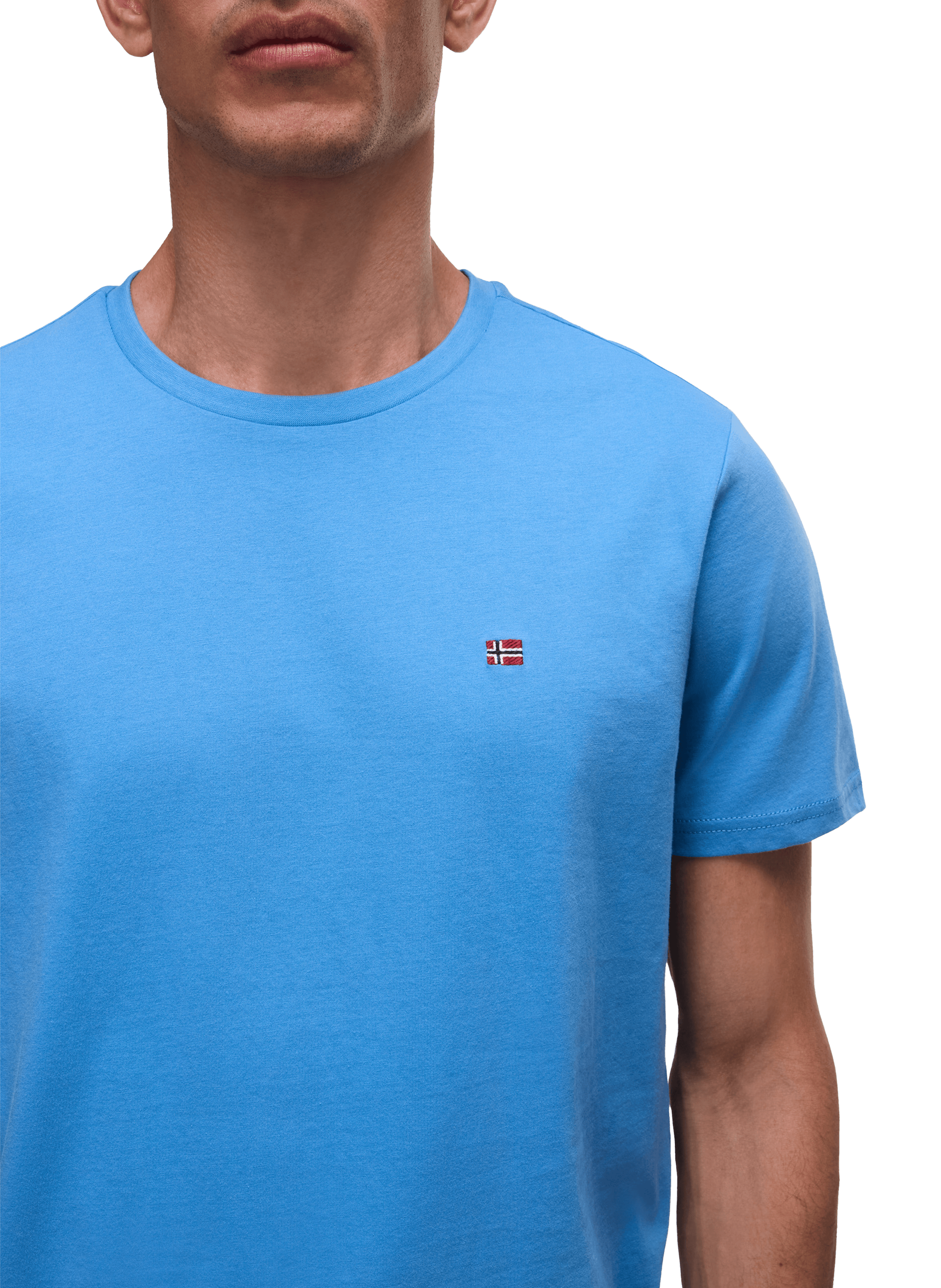 T-shirt col rond en coton NAPAPIJRI Bleu