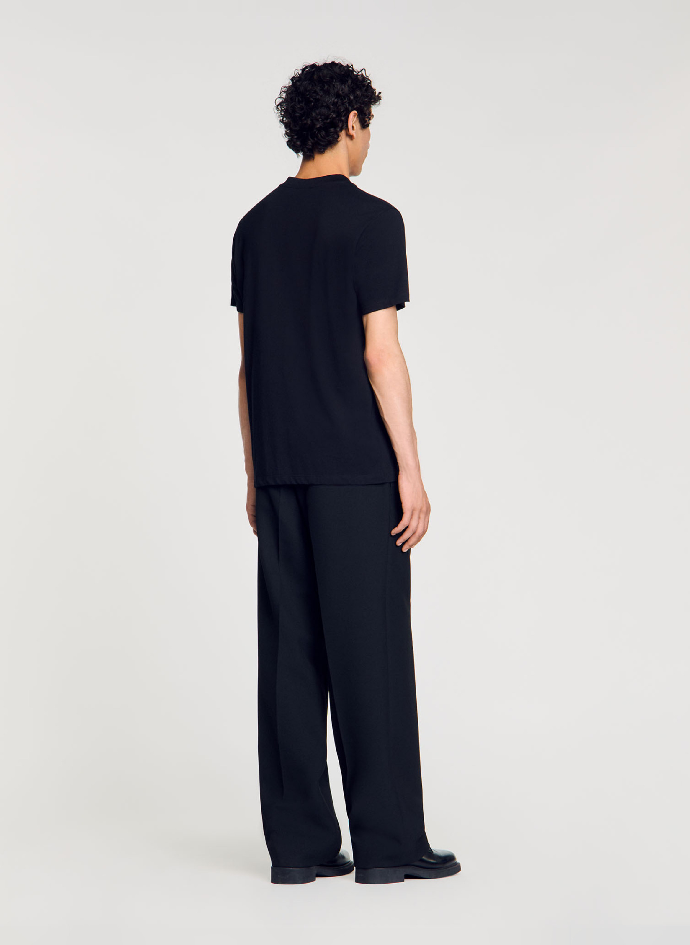 Tee-shirt droit en coton SANDRO Noir