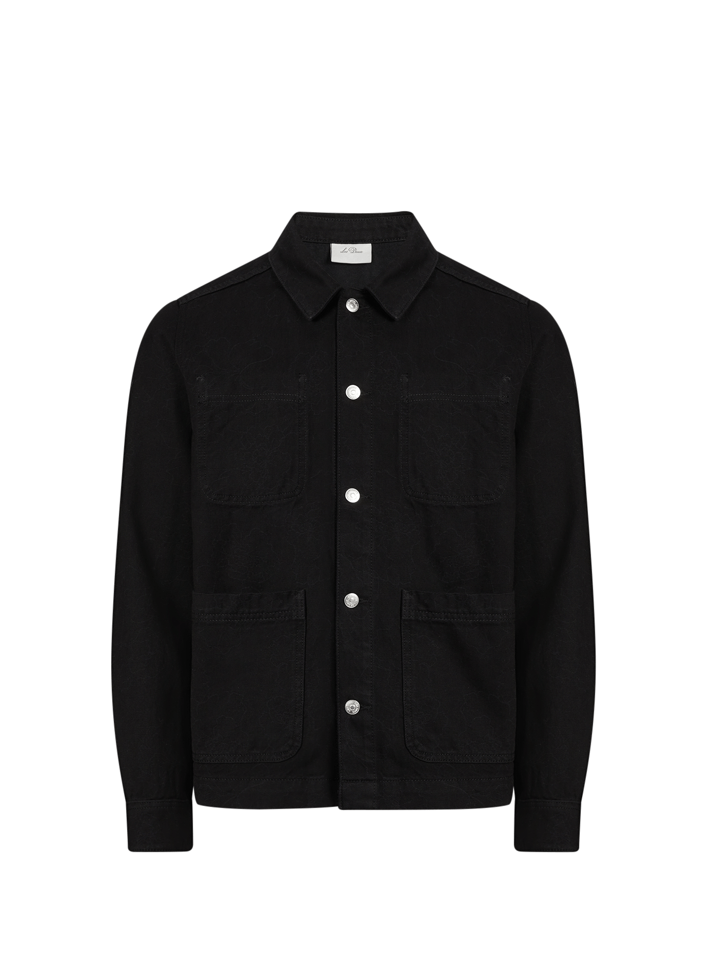 Layton jacquard cotton overshirt LES DEUX Black