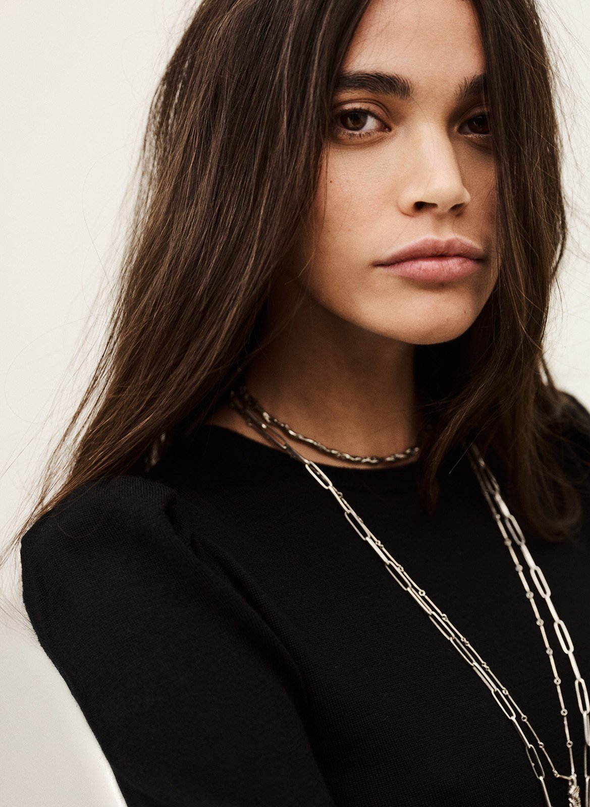 Pull col rond en laine britanie BA&SH Noir