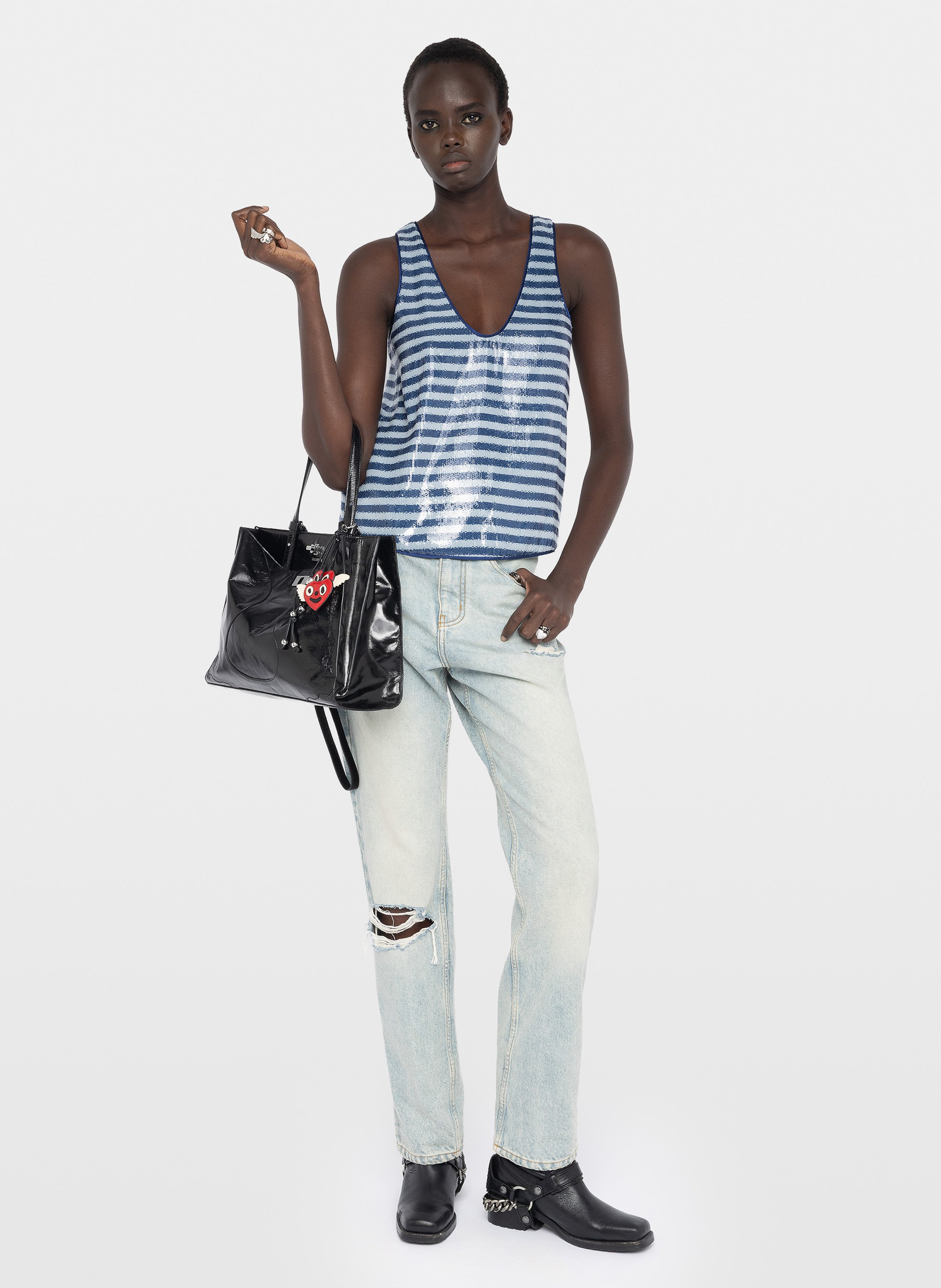 Top droit à rayures tarys ZADIG&VOLTAIRE Bleu