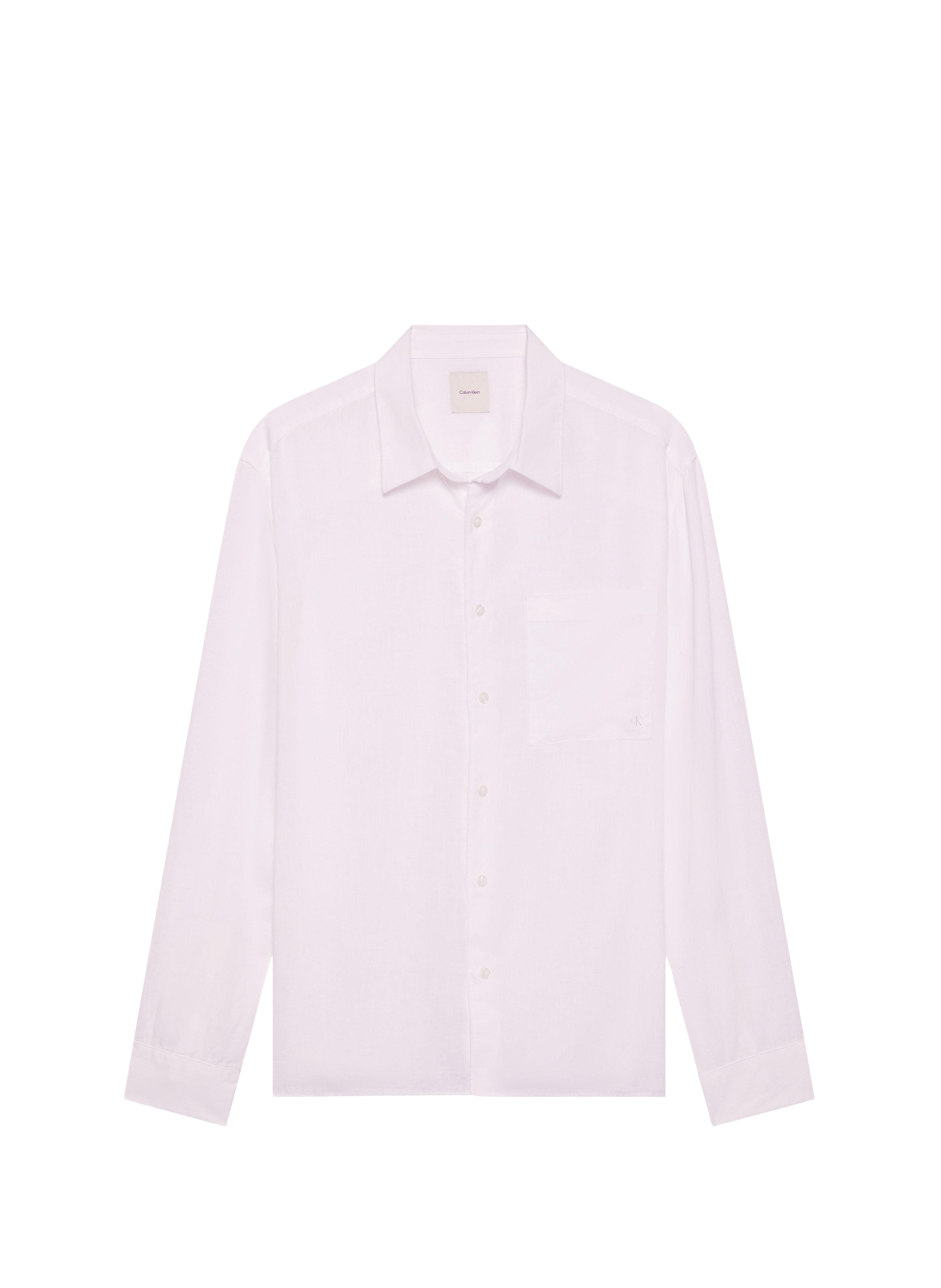 Straight shirt in mixed linen CALVIN KLEIN White